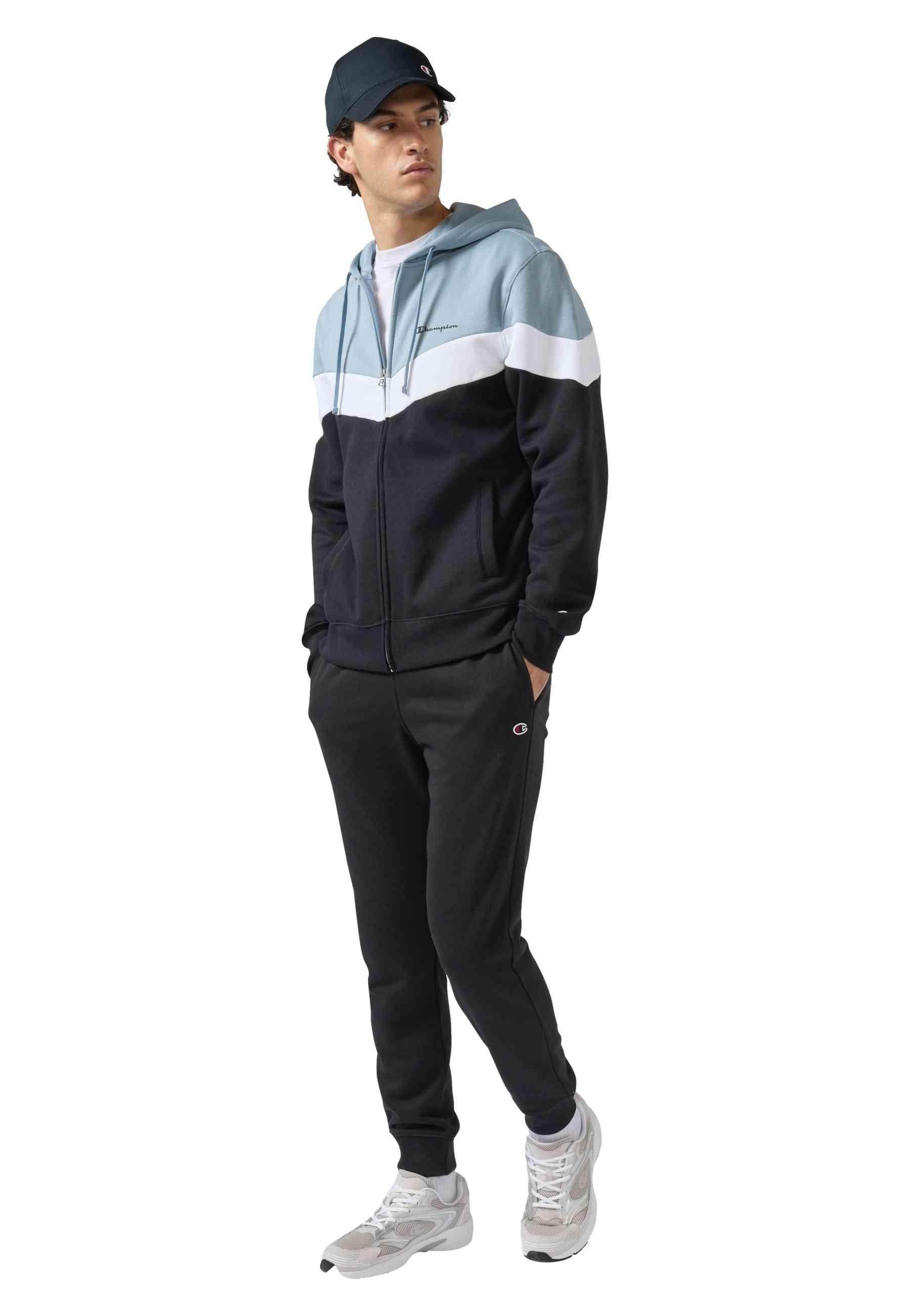 CHAQUETA CHAMPION NEGRA CHEVRON HOODED ZIPPED JACKET