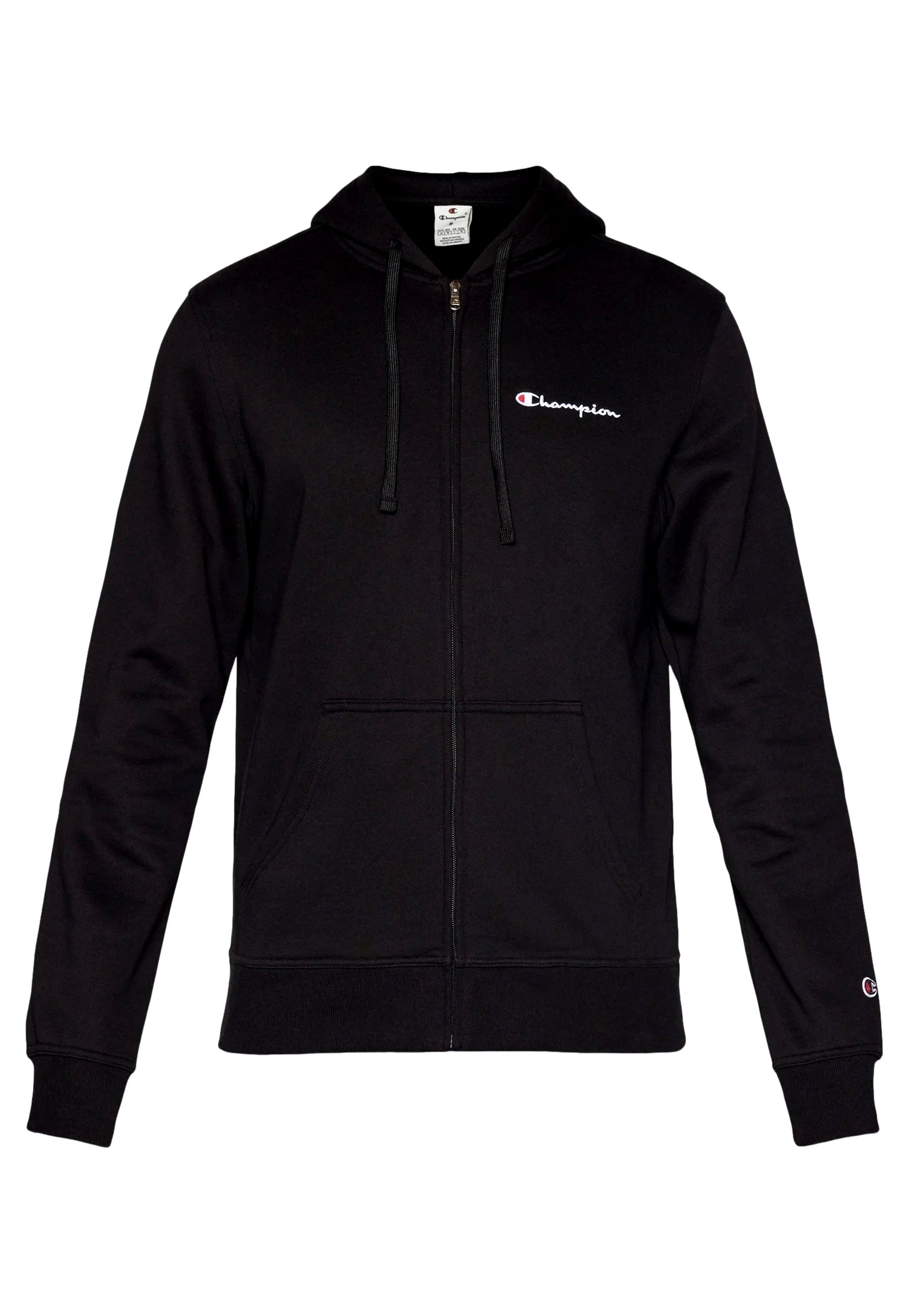 CHAQUETA CHAMPION NEGRA SMALL LOGO HOODED FULL ZIP SWEATSHIRT