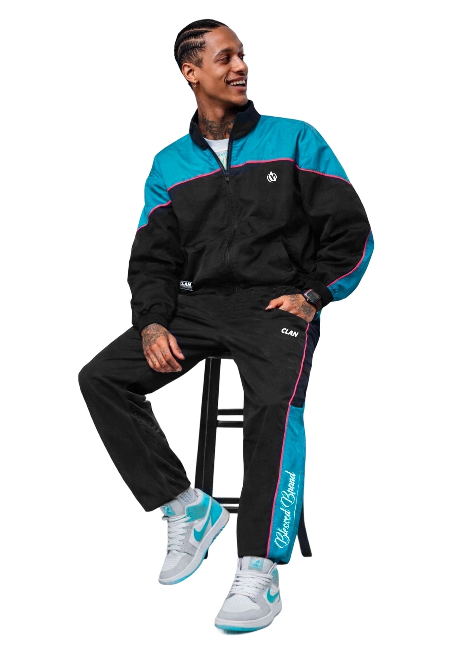 CHAQUETA CLAN NEGRA KEEP RESPECT THE CLAN TRACKJACKET