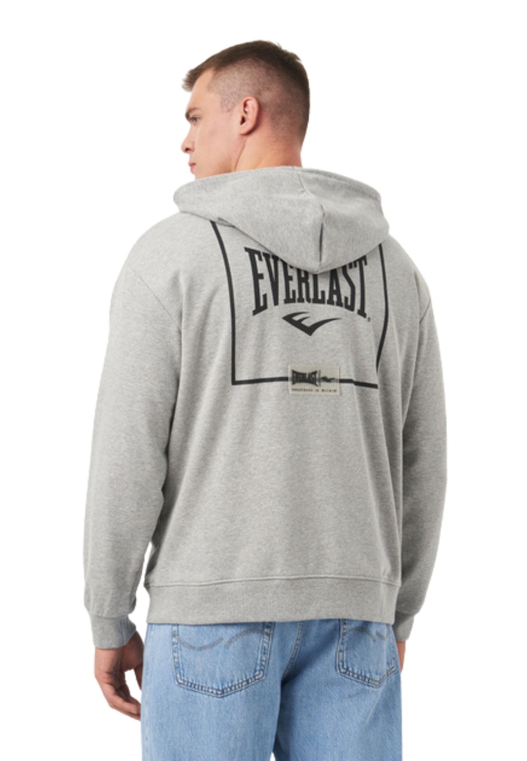 CHAQUETA EVERLAST GRIS LFS ICONIC ZIP HOODIE BACK SQUARE - AREA ZERO