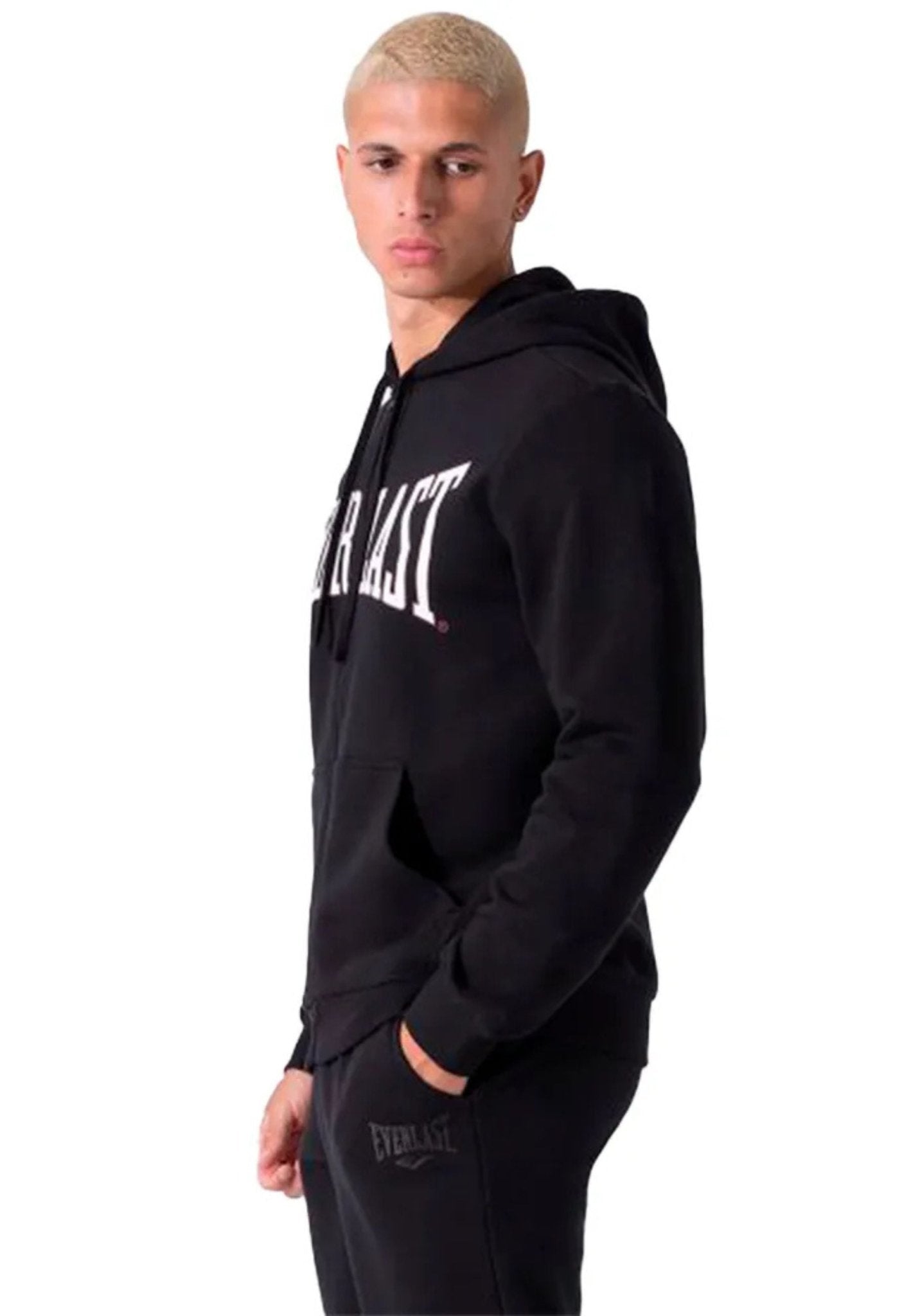 CHAQUETA EVERLAST NEGRA LFS ICONIC ZIP HOODIE BACK SQUARE - AREA ZERO