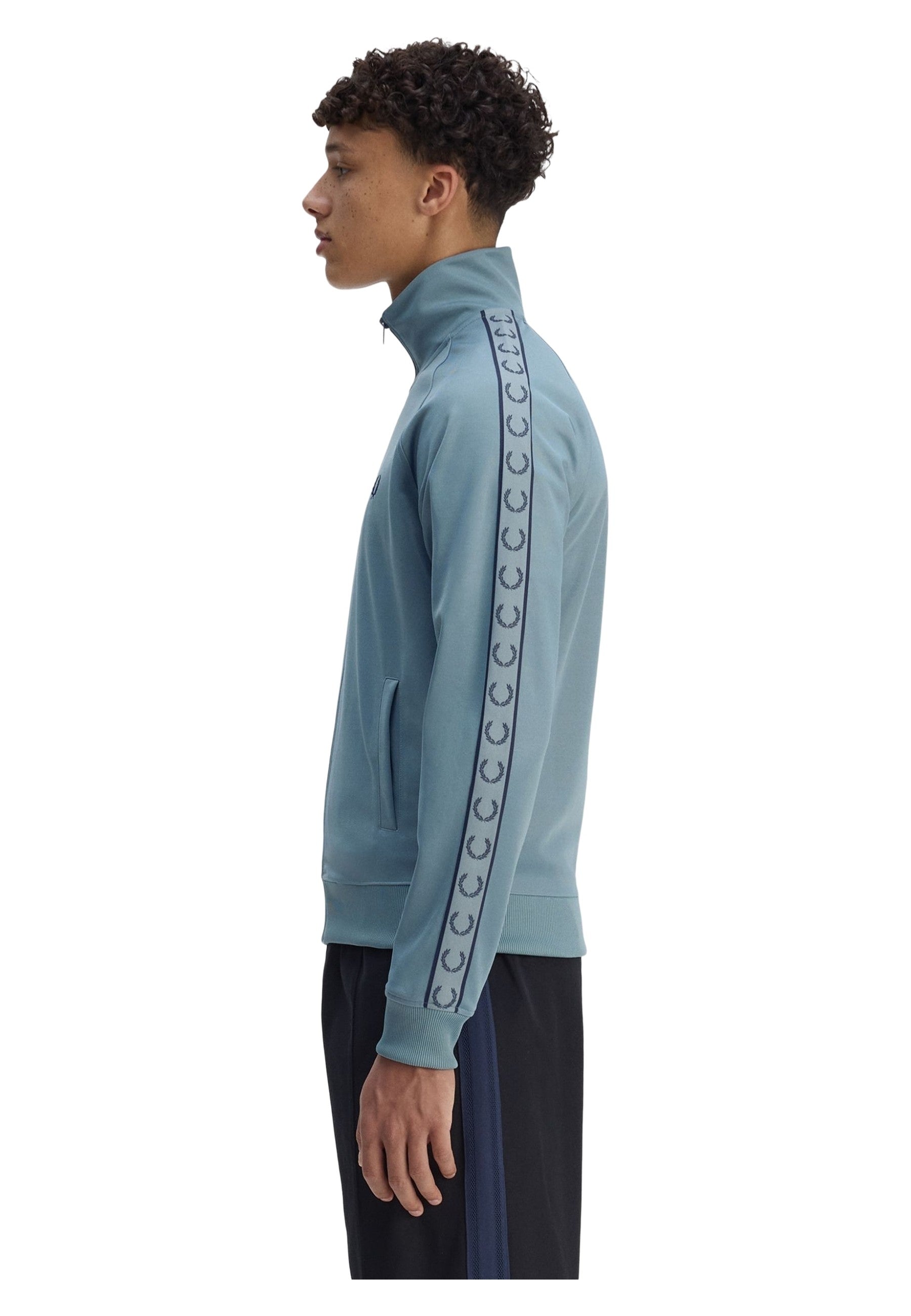 CHAQUETA FRED PERRY AZUL CONTRAST TAPE TRACKJACKET