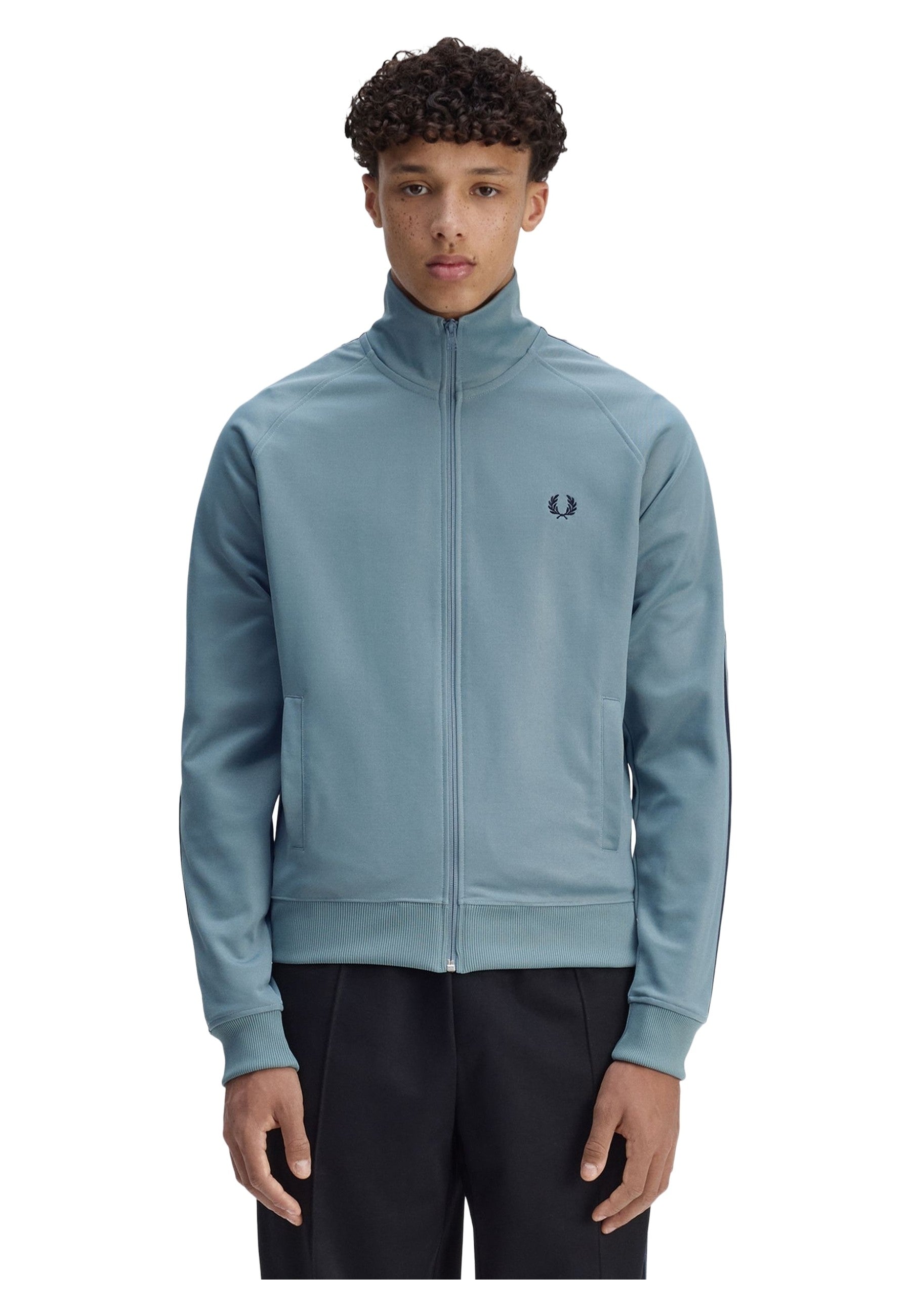 CHAQUETA FRED PERRY AZUL CONTRAST TAPE TRACKJACKET