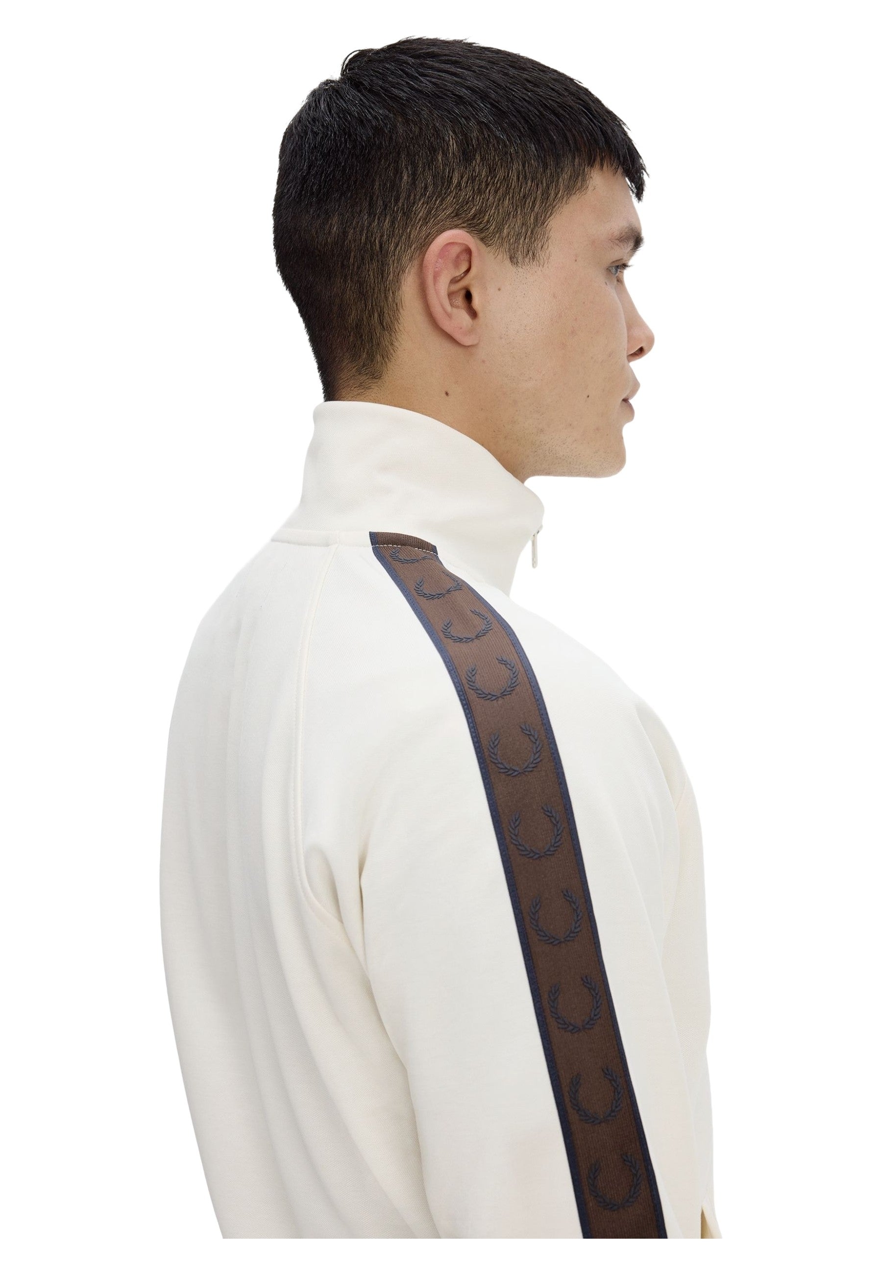 CHAQUETA FRED PERRY BEIGE CONTRAST TAPE TRACKJACKET