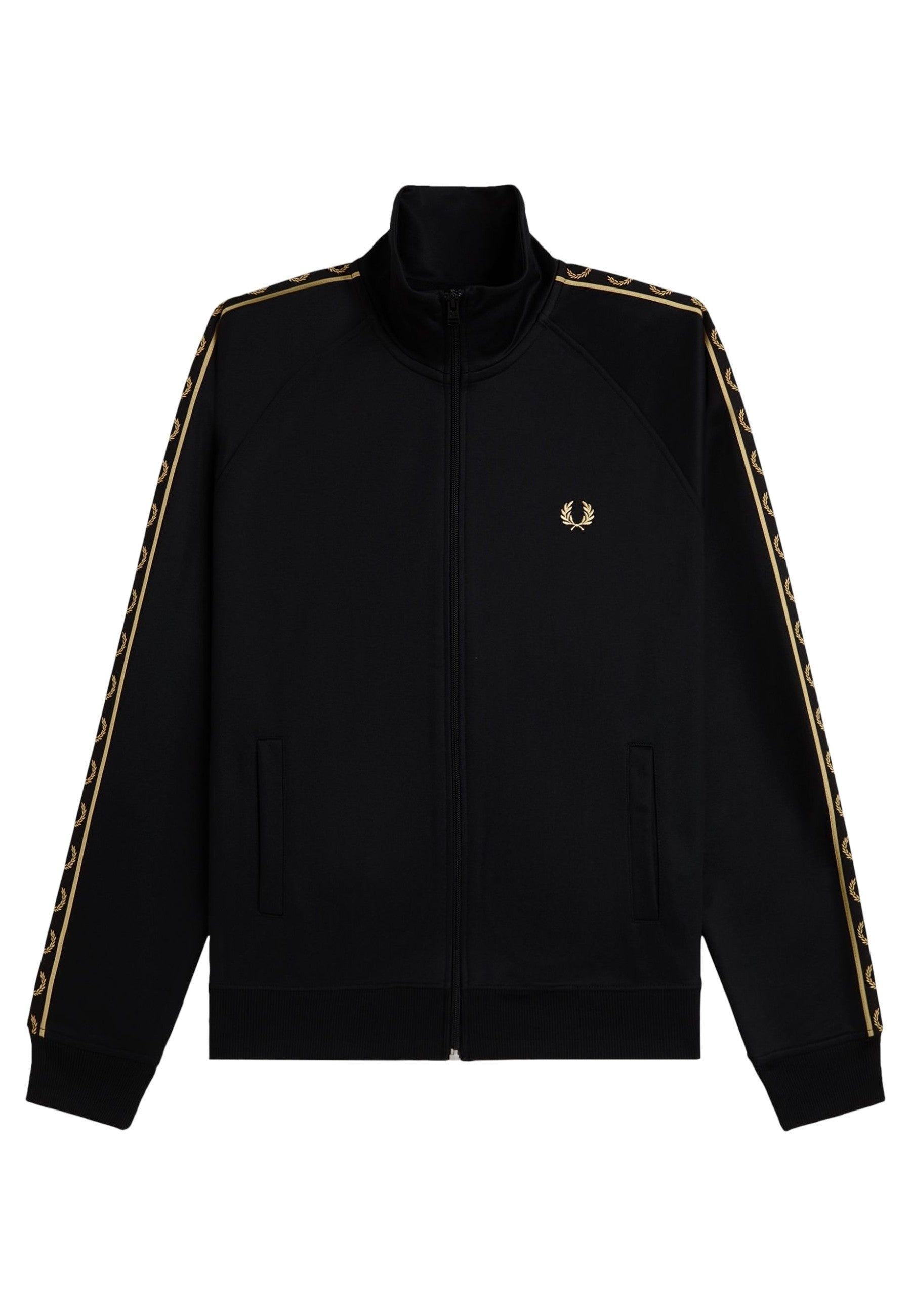 CHAQUETA FRED PERRY NEGRA CONTRAST TAPE TRACK JACKET