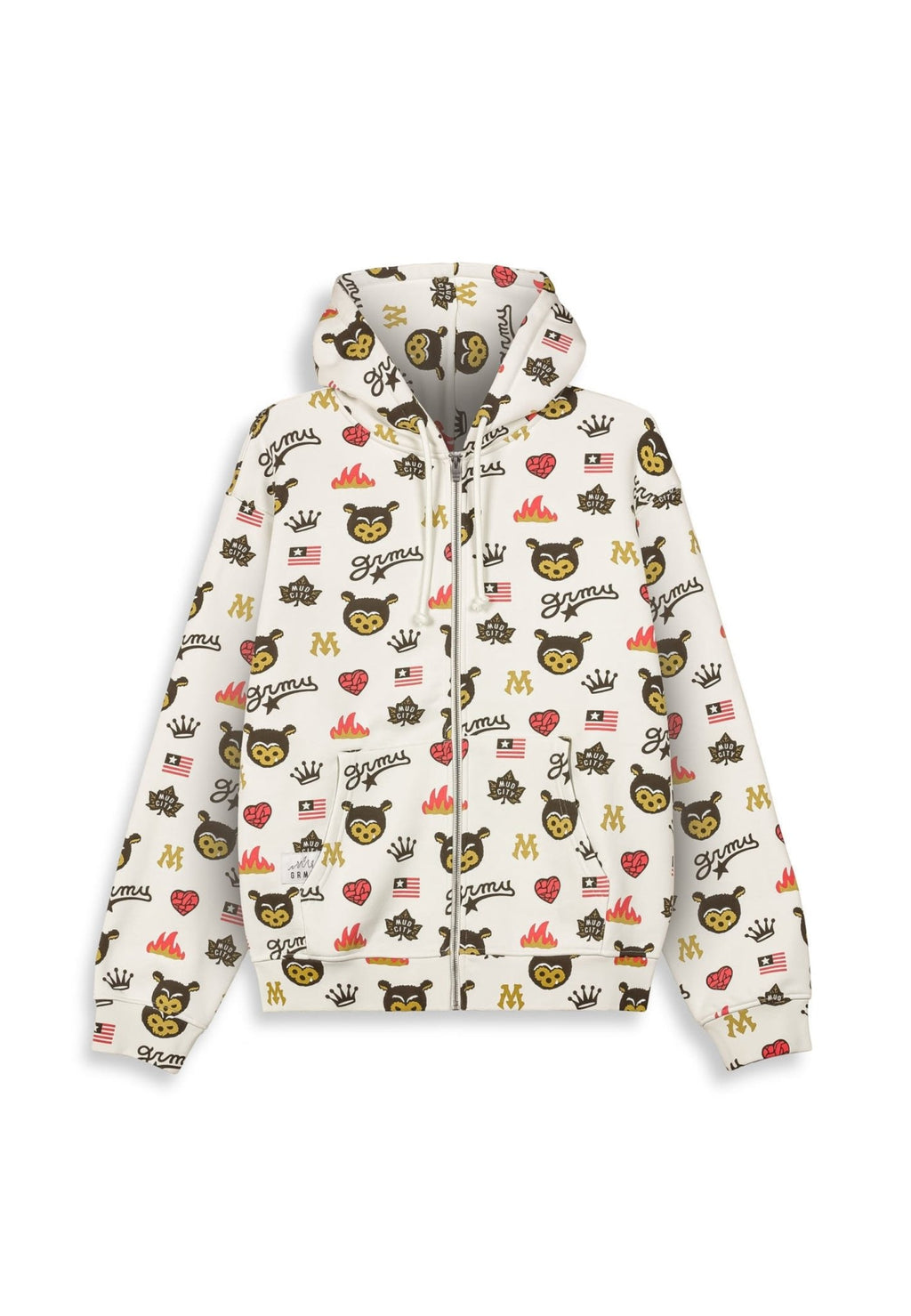 CHAQUETA GRIMEY BLANCA MUDS THE RESIDENCE REGULAR ZIPPER HOODIE - AREA ZERO