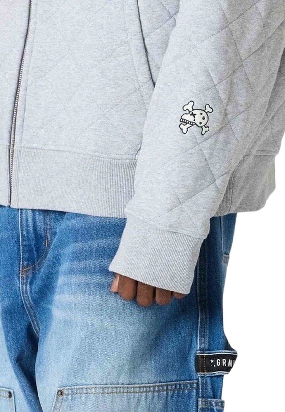 chaqueta Grimey The Props Quilted Zip Hoodie gris - vista 6