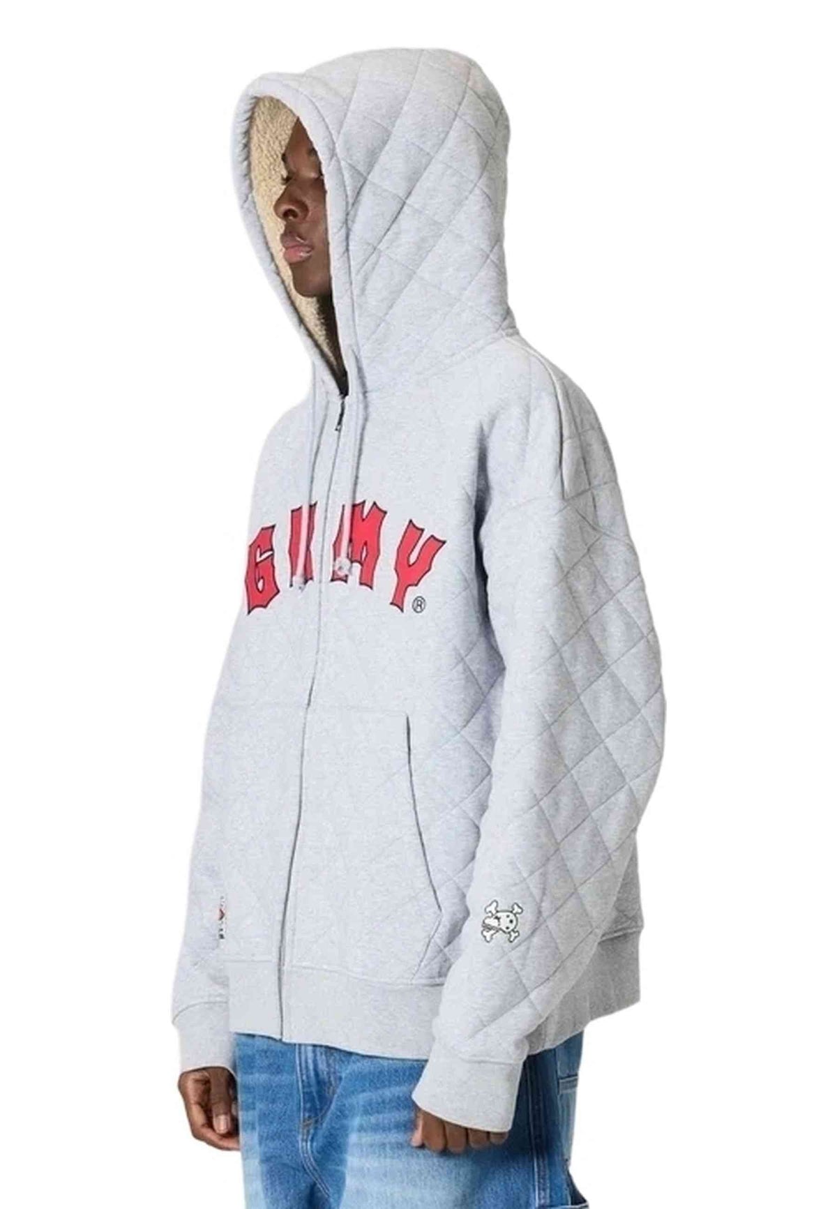 chaqueta Grimey The Props Quilted Zip Hoodie gris - vista 5