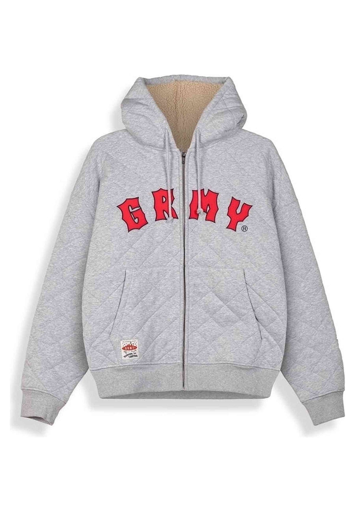 chaqueta Grimey The Props Quilted Zip Hoodie gris - vista 3