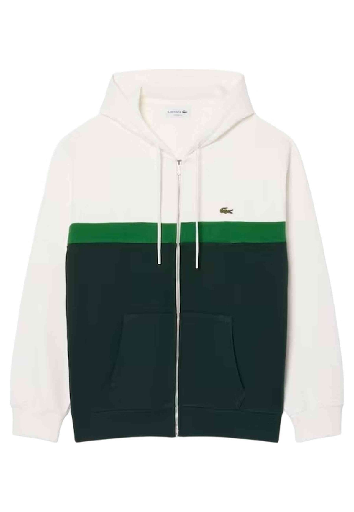 CHAQUETA LACOSTE BLANCA FULL ZIP COLOURBLOCK JACKET