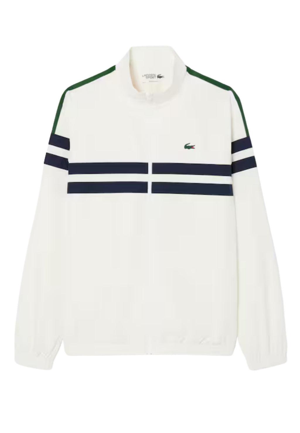 CHAQUETA LACOSTE BLANCA STRIPPED TENNIS TRACKJACKET