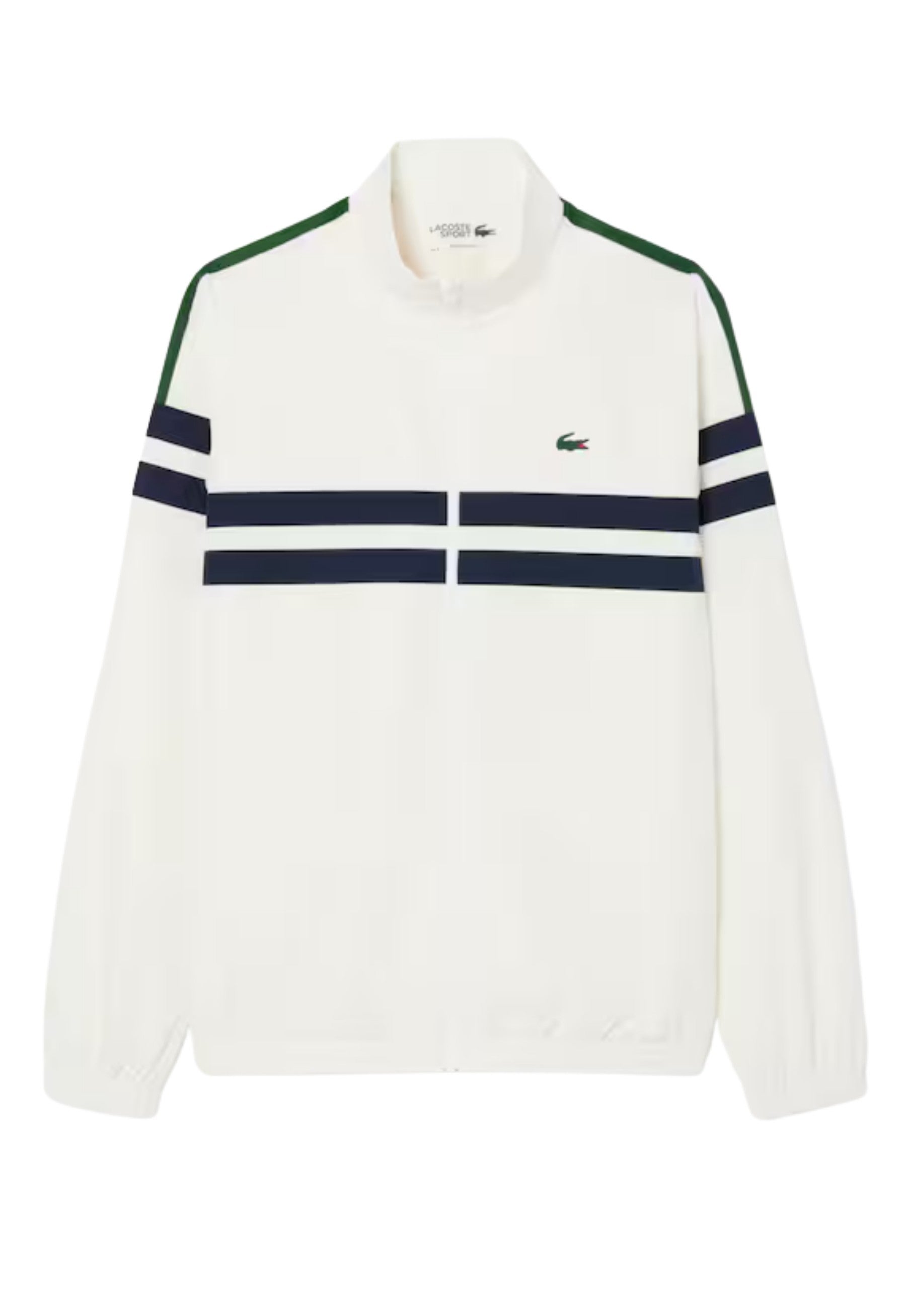 CHAQUETA LACOSTE BLANCA STRIPPED TENNIS TRACKJACKET