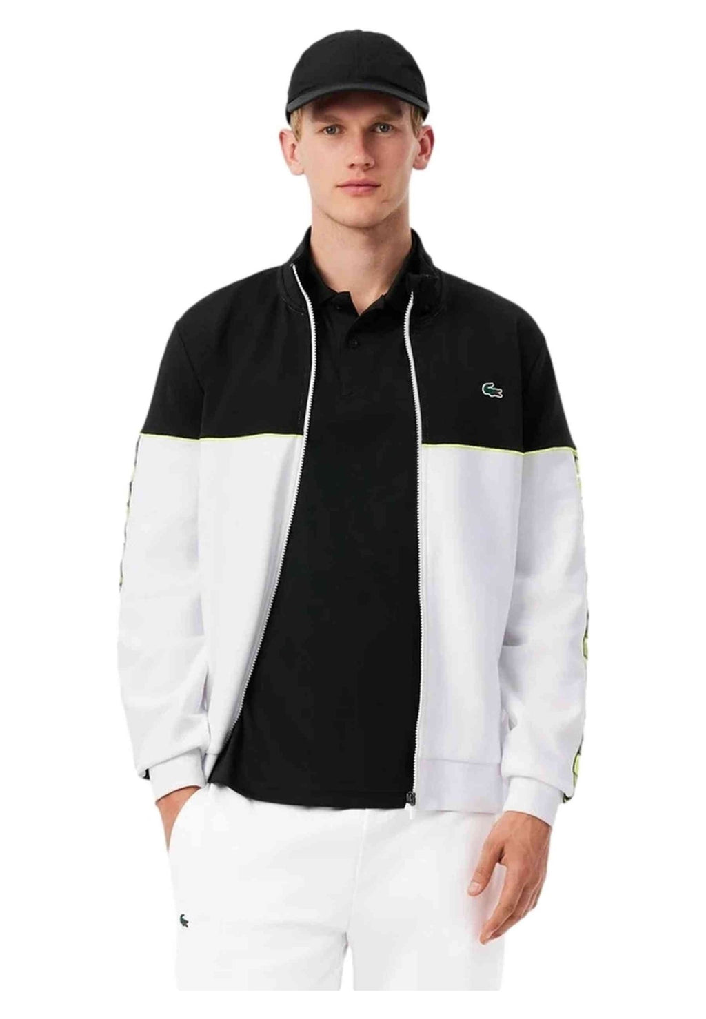 CHAQUETA LACOSTE BLANCA ZIP UP COLOURBLCK TRACKJACKET - AREA ZERO