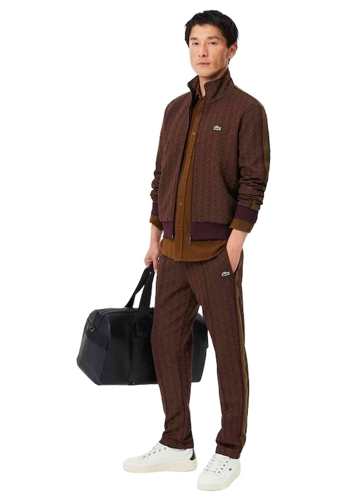 CHAQUETA LACOSTE MARRON MONOGRAM PARIS JACQUARD JACKET