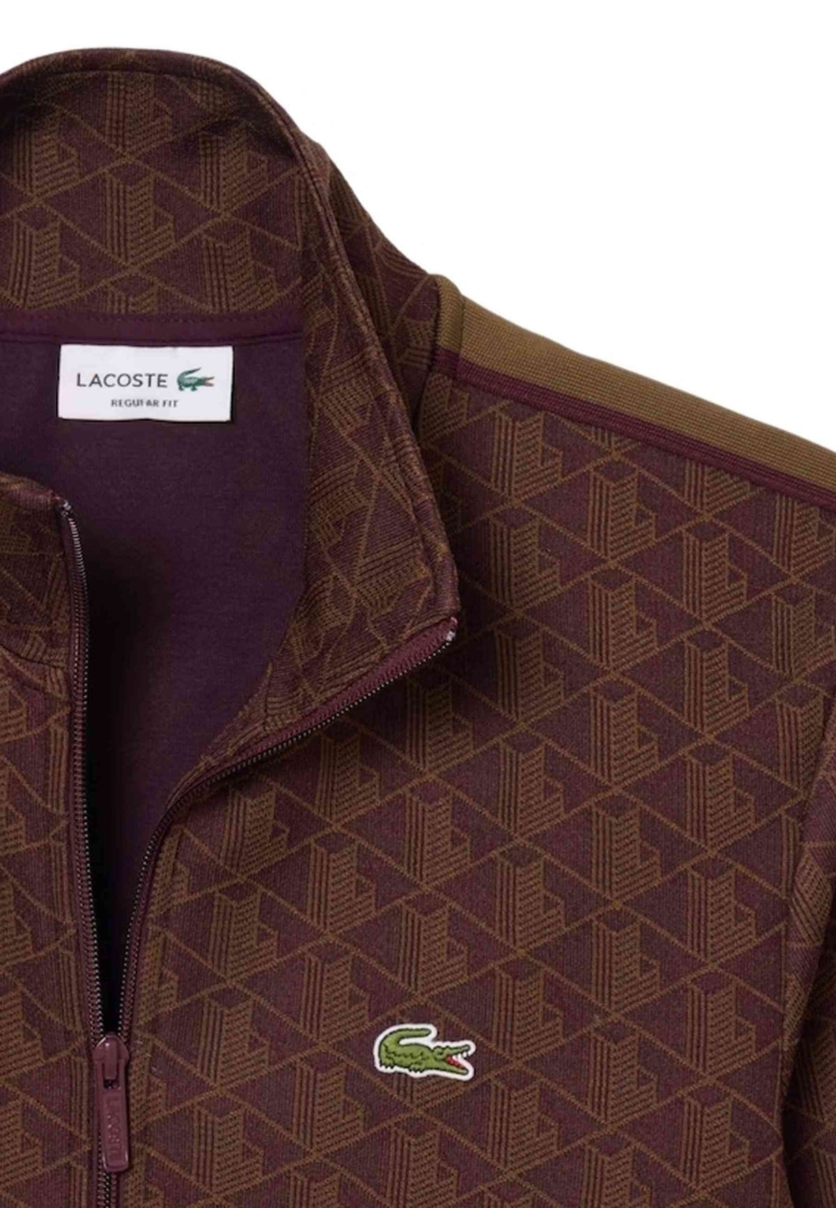 CHAQUETA LACOSTE MARRON MONOGRAM PARIS JACQUARD JACKET