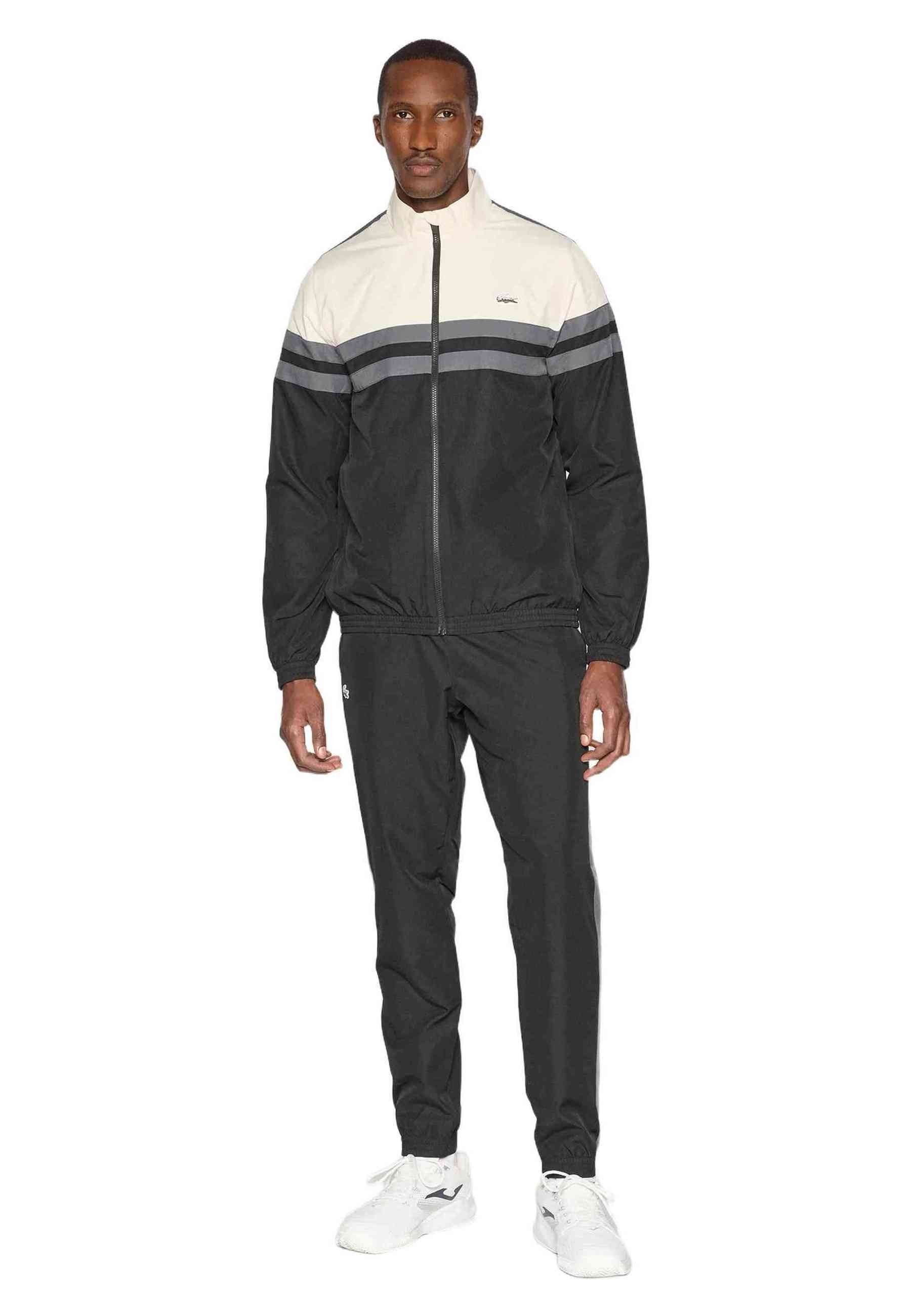 CHAQUETA LACOSTE NEGRA BICOLOR LANDSCAPE TRACKJACKET