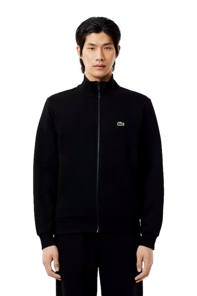 Chaqueta Lacoste Negra Regular Fit con Logo y Cierre Zipsweat
