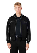 CHAQUETA LACOSTE NEGRA ZIPPED RIBBETED JACKET