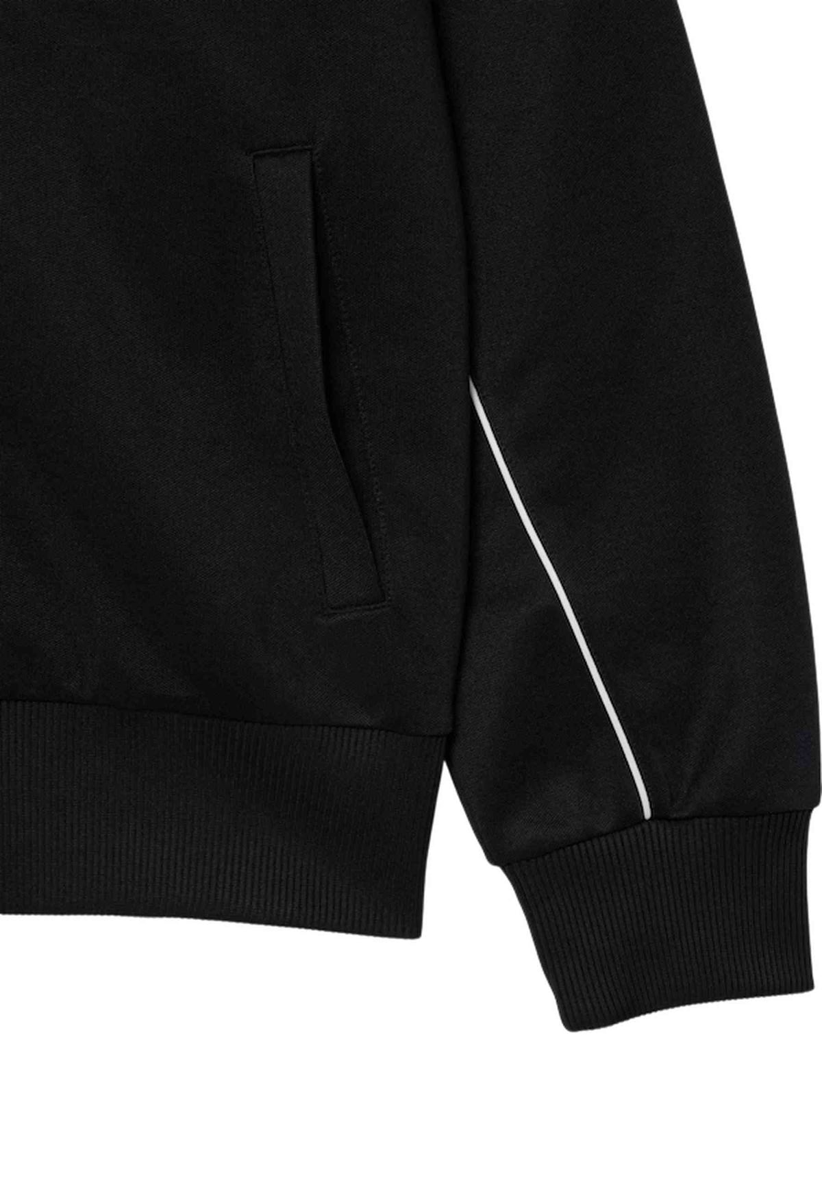CHAQUETA LACOSTE NEGRA ZIPPED RIBBETED JACKET