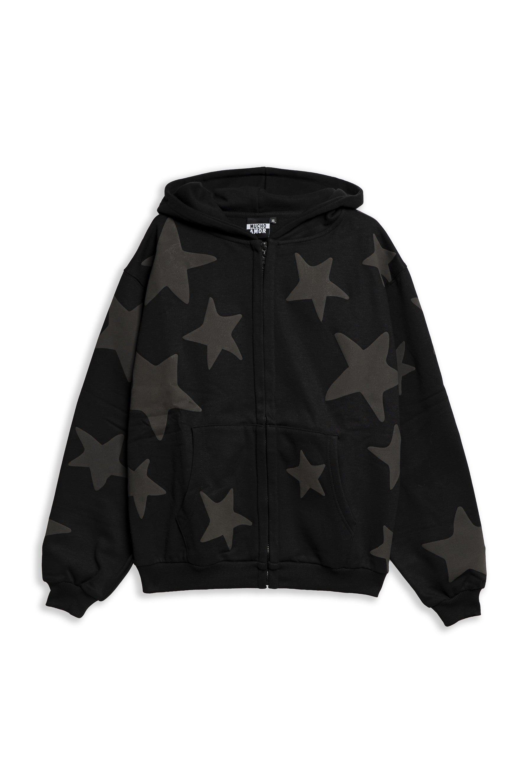CHAQUETA NEGRA BLACK ON BLACK FALLING STARS HOODIE
