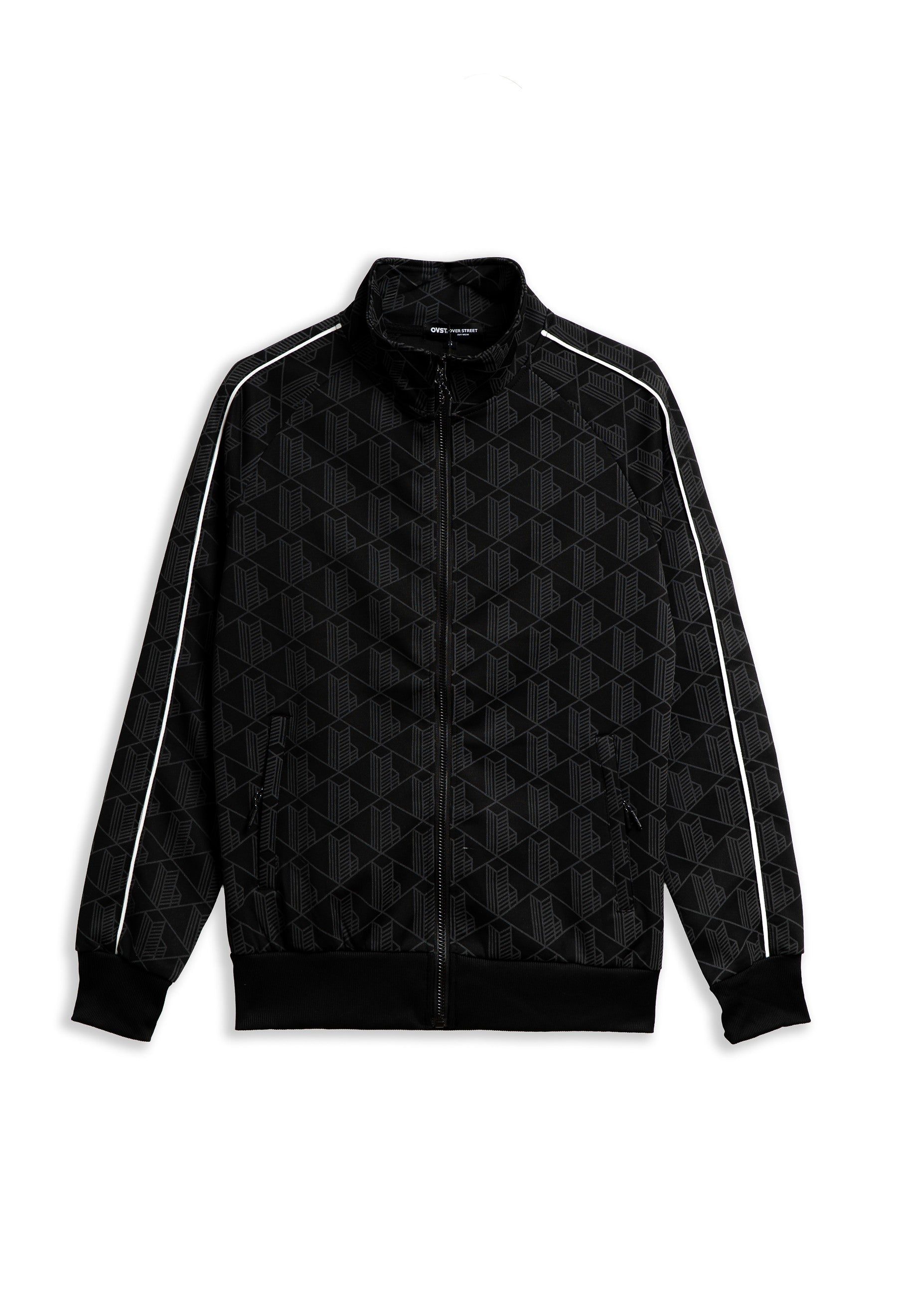 CHAQUETA NEGRA MONOGRAPHIC ZIPPED TRACKJACKET