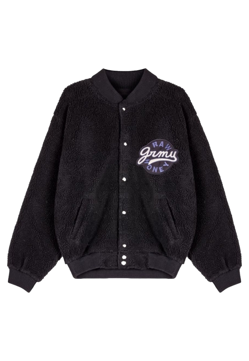 CHAQUETA POLAR GRIMEY NEGRA HIVE SHERPA BUTTON SWEATSHIRT