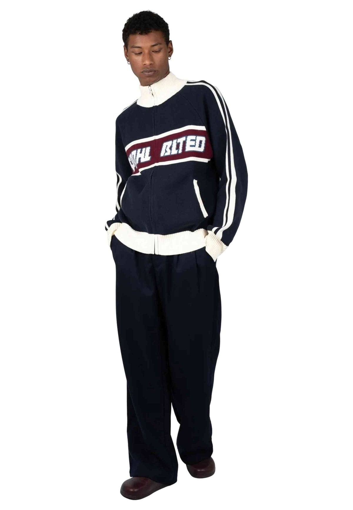 CHAQUETA PROHIBITED MARINO LETTERMAN KNIT JACKET