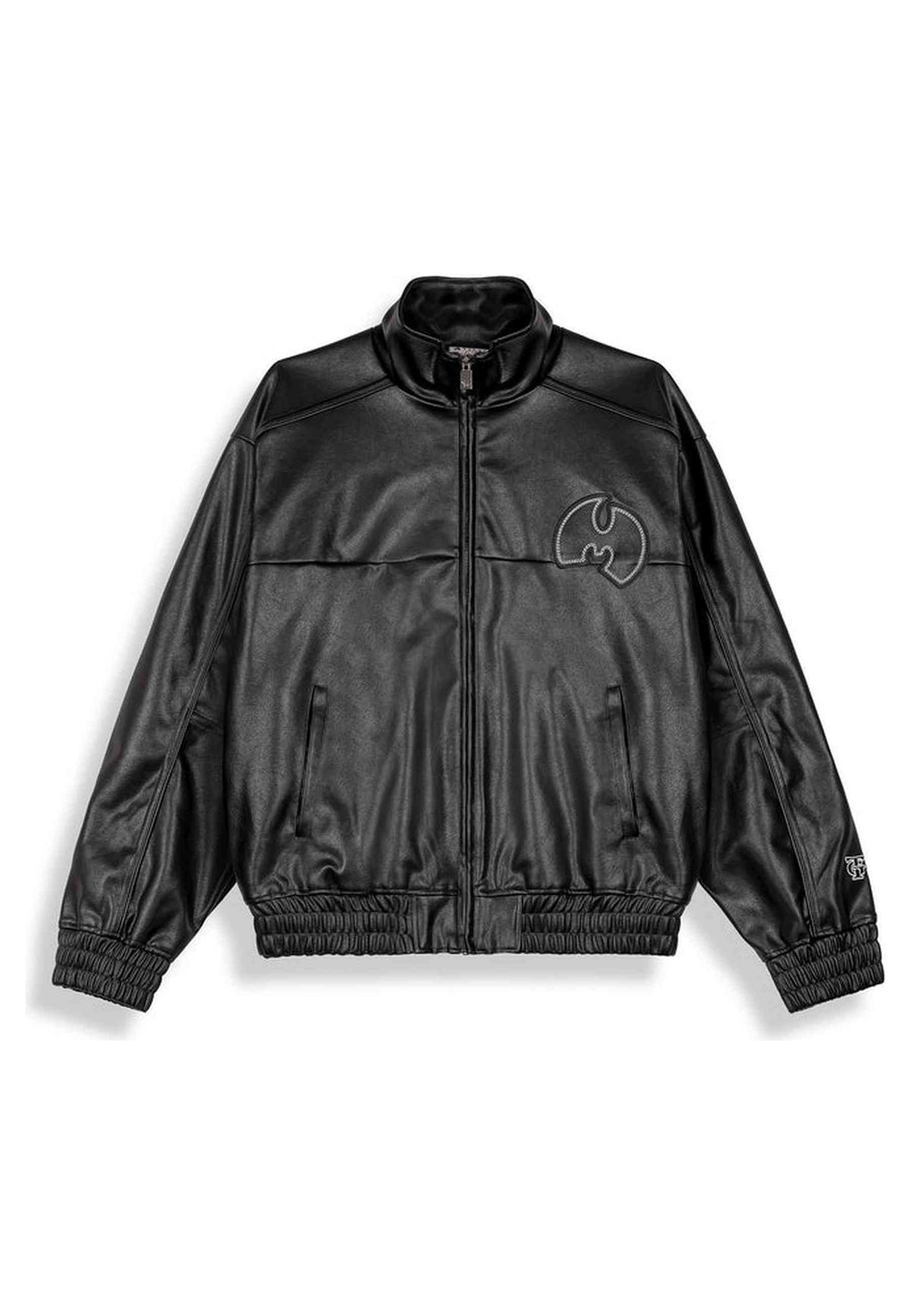 GIACCA TICAL X GRIMEY NERA PU LEATHER TRACK JACKET