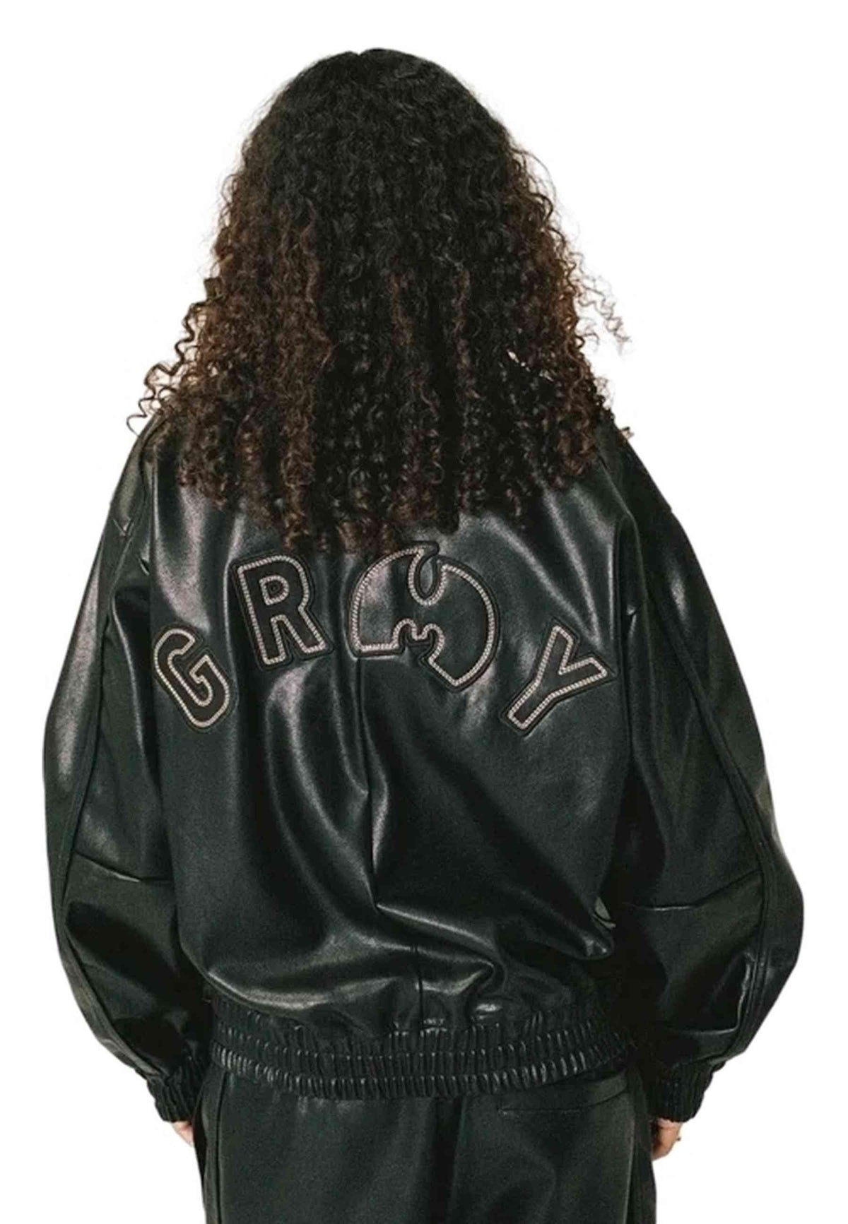 CHAQUETA TICAL X GRIMEY NEGRA PU LEATHER TRACK JACKET