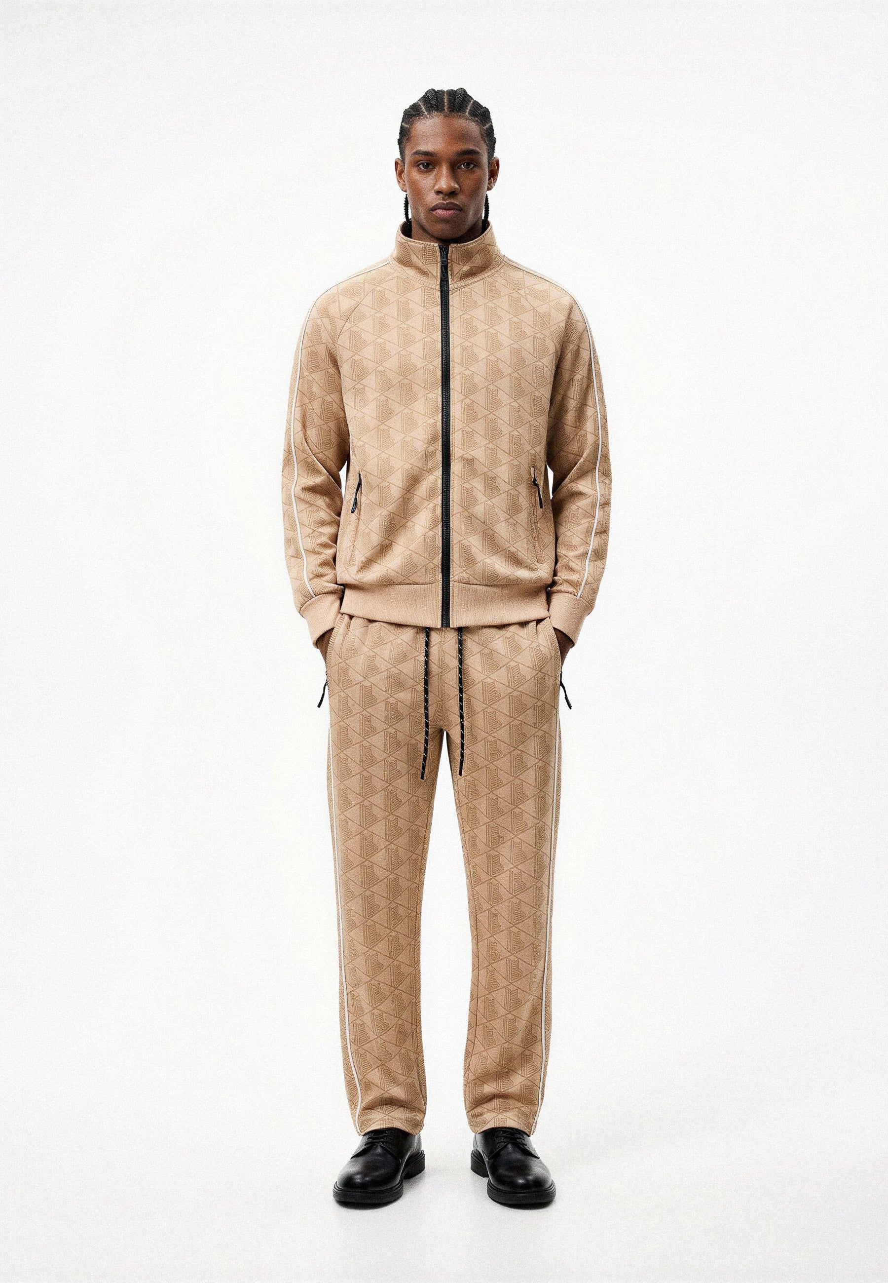 CHAQUETA TOSTADA MONOGRAPHIC ZIPPED TRACKJACKET