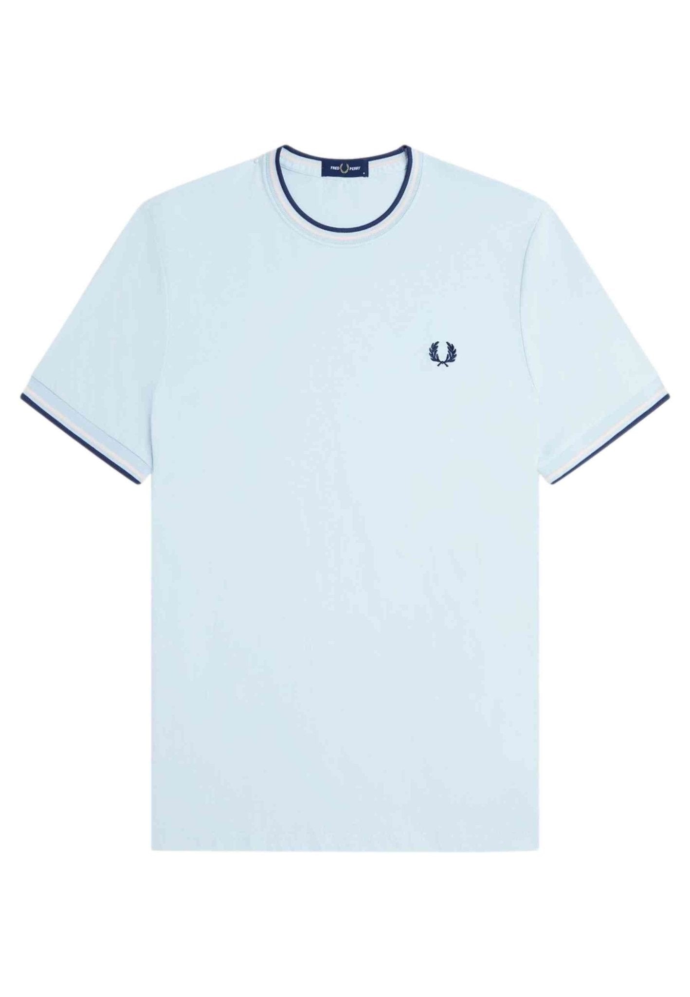 CMAISETA FRED PERRY CELESTE CONTRAST RIBETED TEE - AREA ZERO