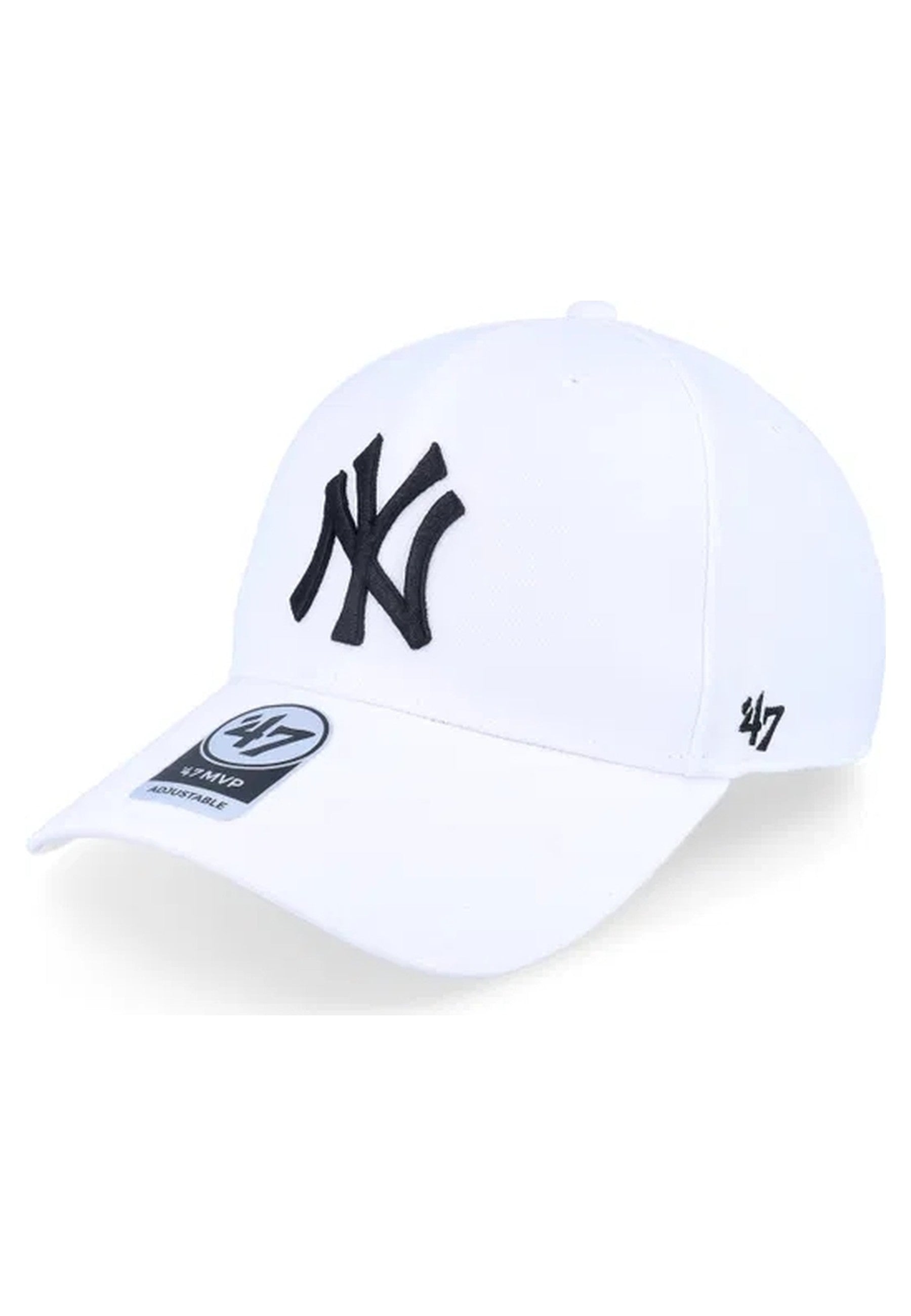 GORRA 47 BRAND BLANCA BORDADO YANKEES FRENTE VISERA CURVA