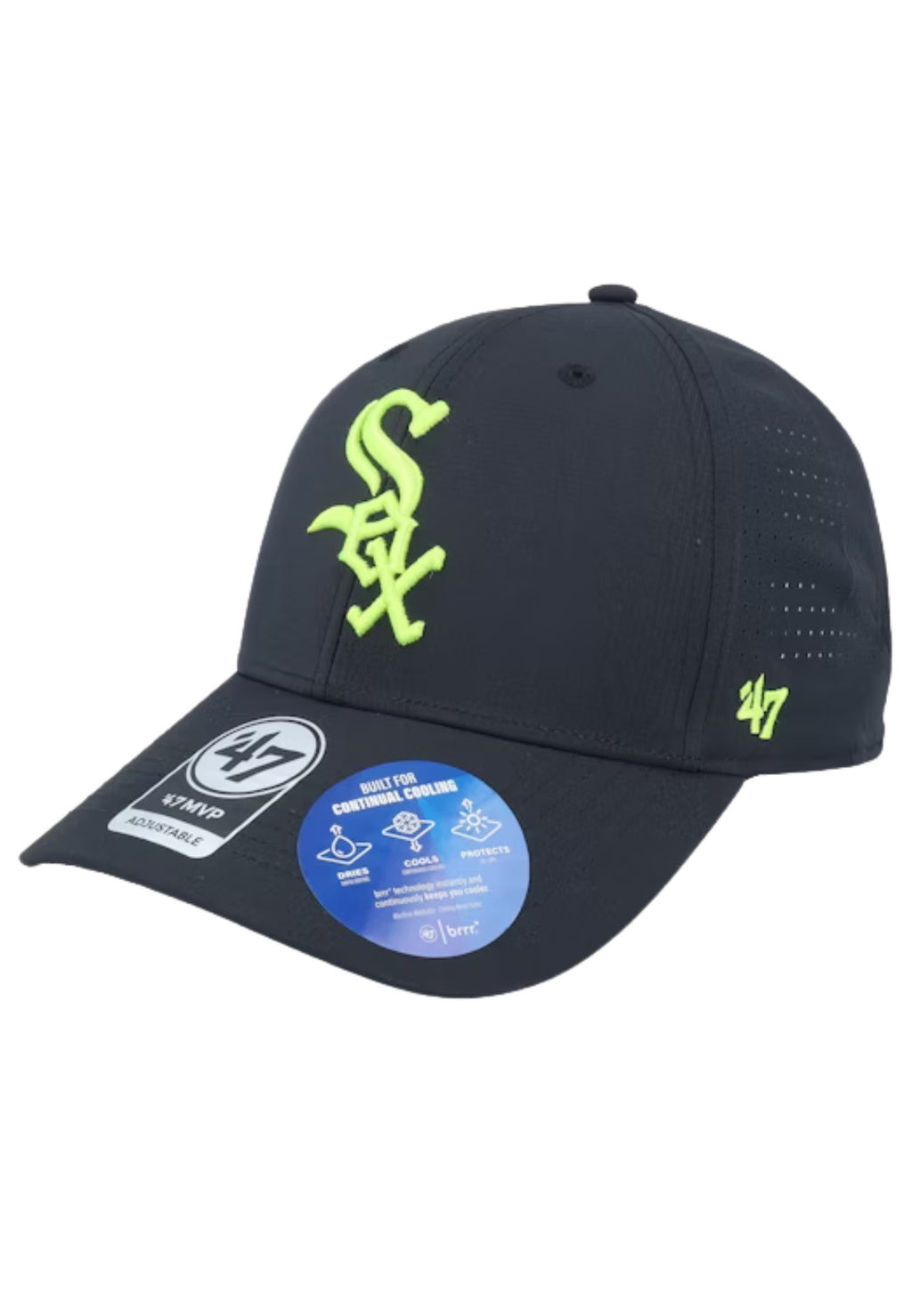 GORRA 47 BRAND NEGRA WHITE SOX BRRR TECH MVP CAP
