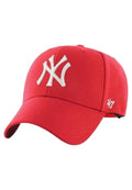 GORRA 47 BRAND ROJA BORDADO YANKEEES FRENTE VISERA CURVA