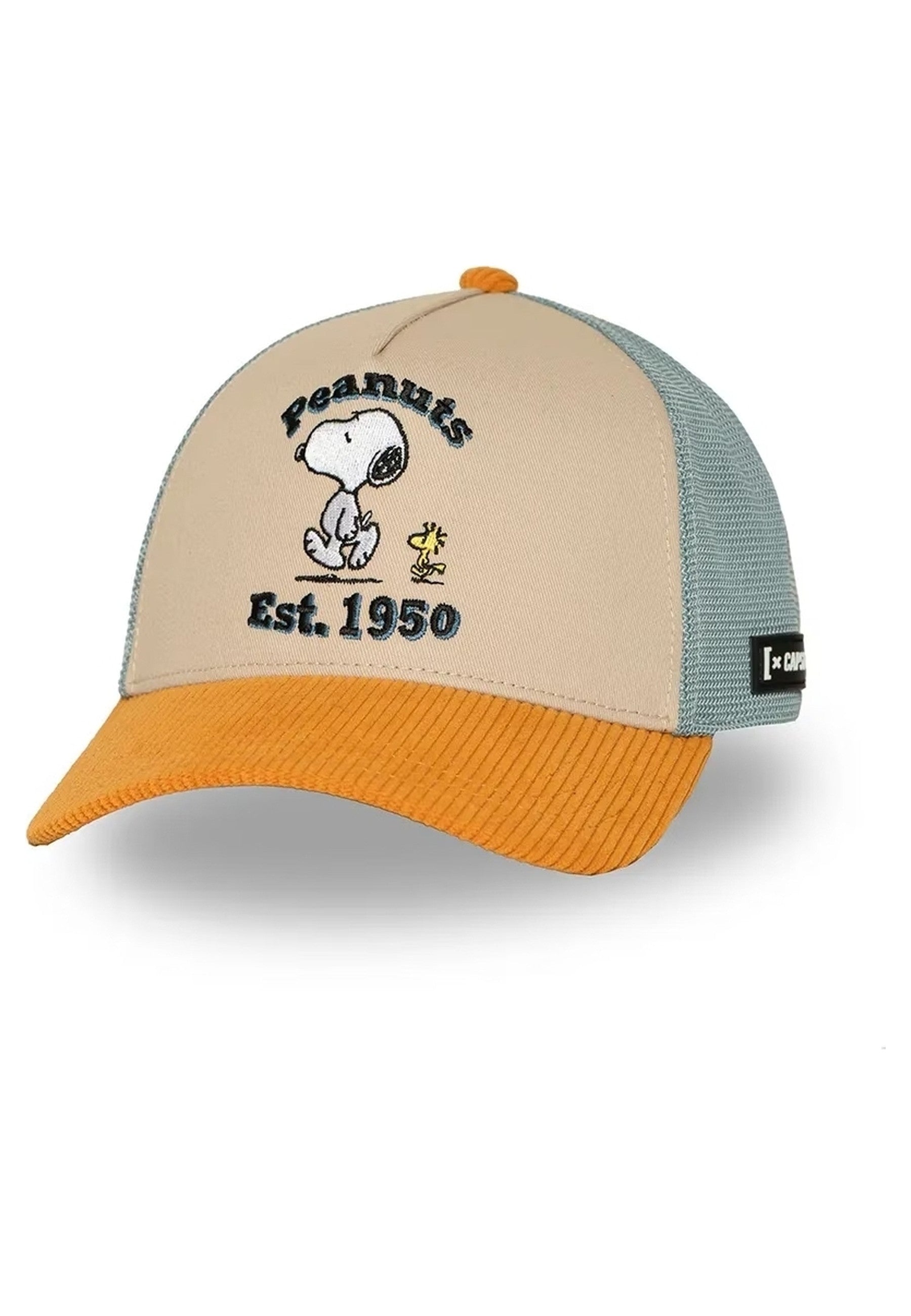 GORRA CAPSLAB BEIGE CORD SNOOPY TRUCKER CAP