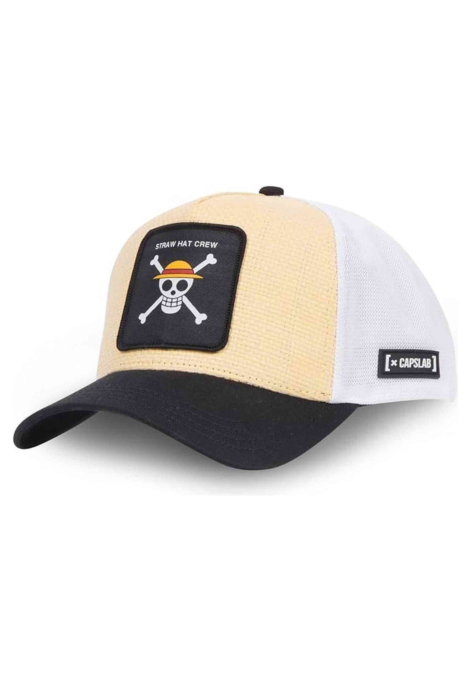 GORRA CAPSLAB BEIGE ONE PIECE SKULL TRUCKER CAP