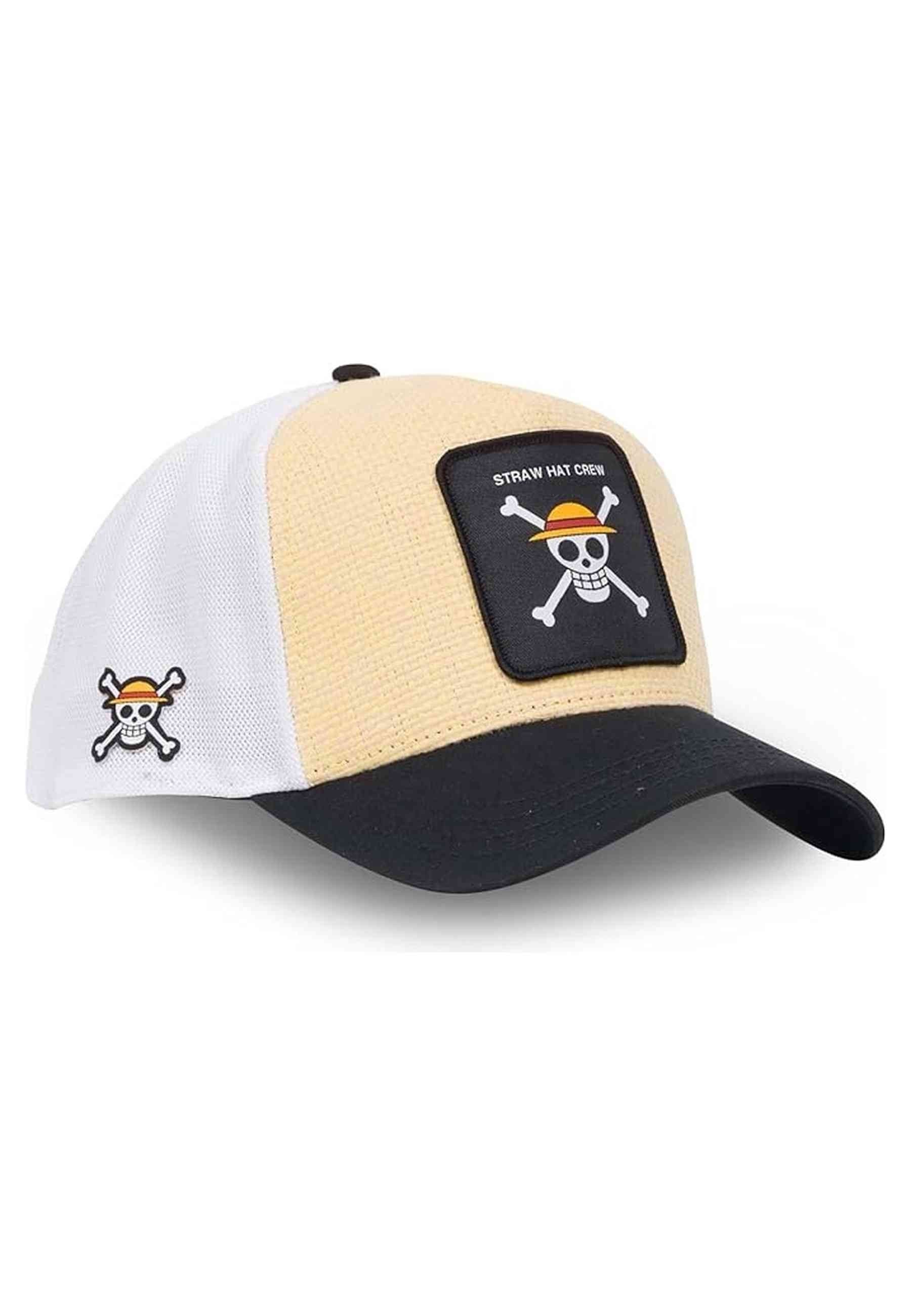 GORRA CAPSLAB BEIGE ONE PIECE SKULL TRUCKER CAP