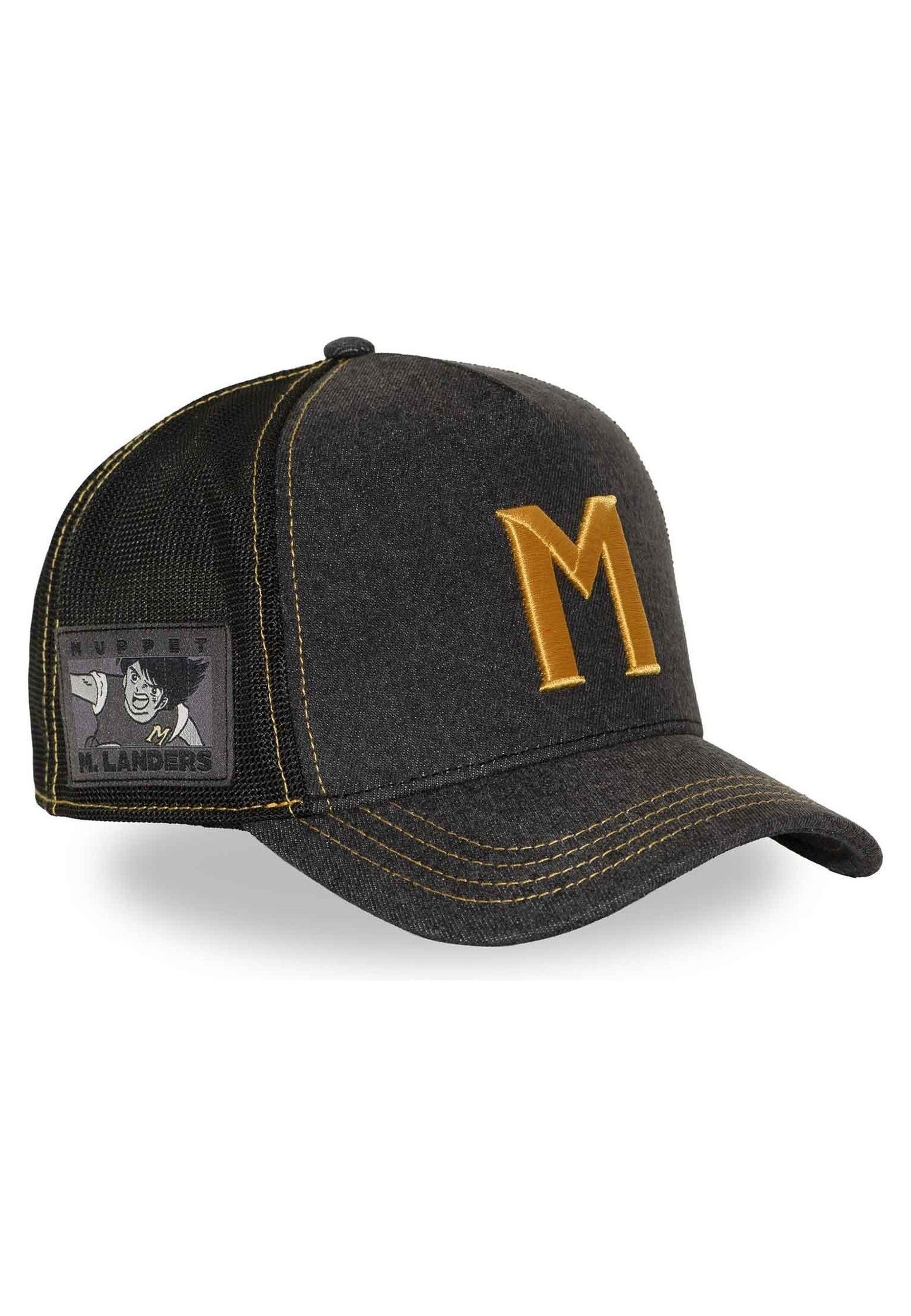 GORRA CAPSLAB NEGRA DENIM MARK LENDERS LAN2 TRUCKER CAP