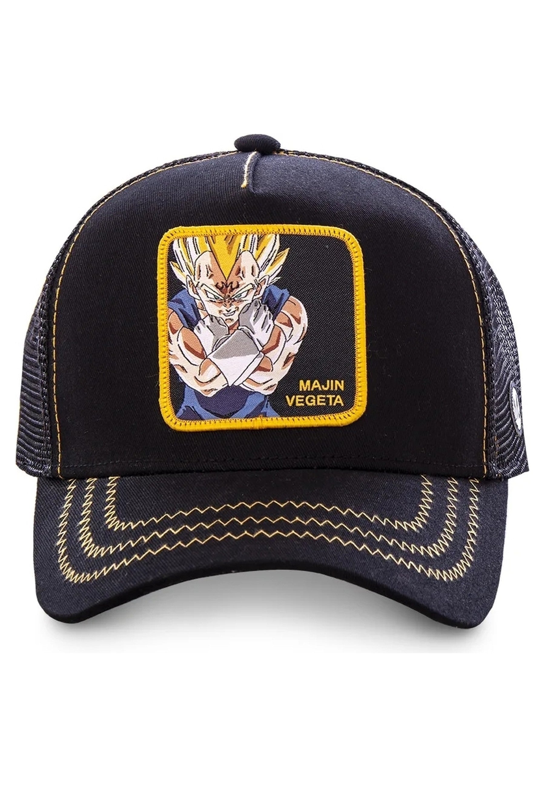 GORRA CAPSLAB NEGRA MAJIN VEGETA BORDADO FRENTE VISERA CURVA