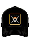 GORRA CAPSLAB NEGRA ONE PIECE SKULL TRUCKER CAP