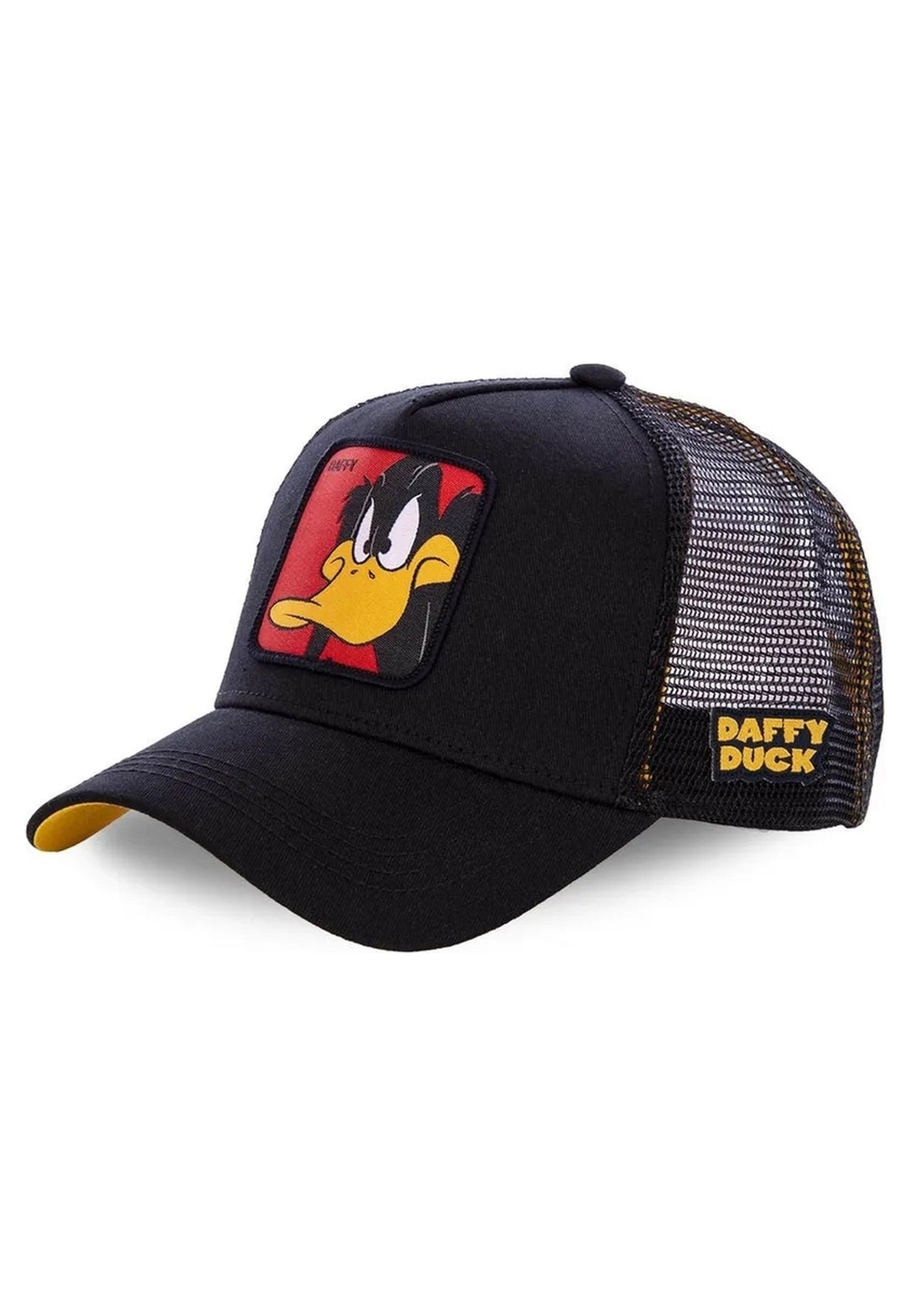 GORRA CAPSLAB NEGRA PATO LUCAS BORDADO FRENTE TRUCKER VISERA CURVA