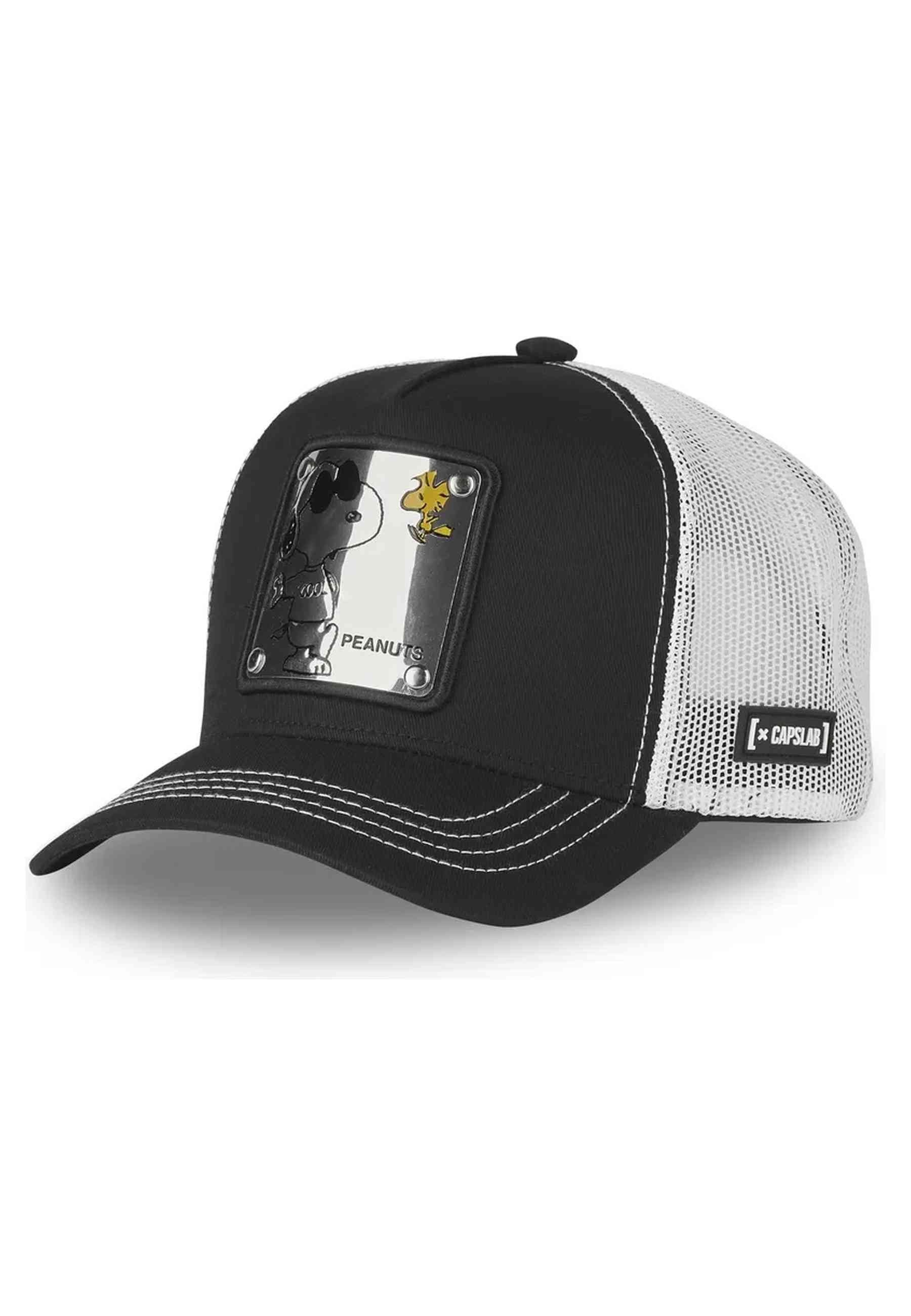 GORRA CAPSLAB NEGRA SNOOPY SILVER PLATE TRUCKER CAP