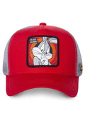 GORRA CAPSLAB BUGS BUNNY LOONEY TUNES BORDADO REJILLA VISERA CURVA ROJA