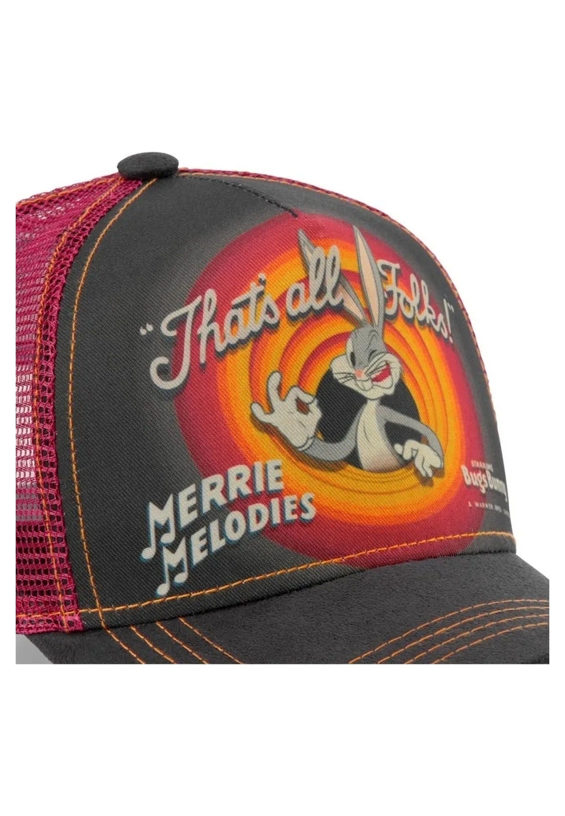 GORRA CAPSLABS NEGRA BUGS BUNNY SUBLIMADO FRENTE VISERA CURVA
