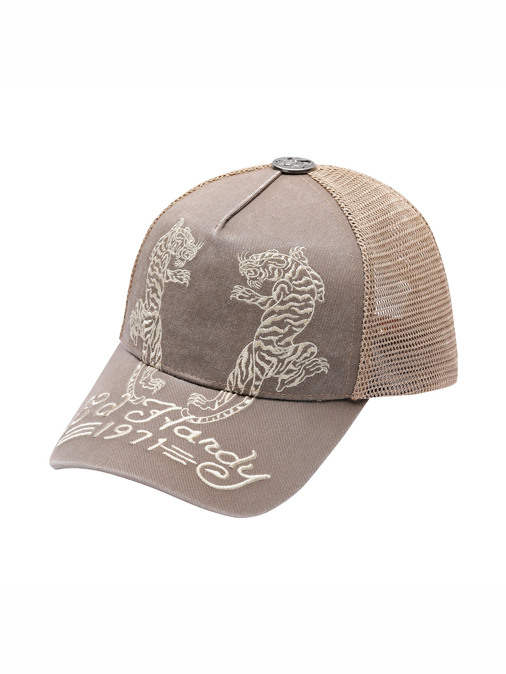 GORRA ED HARDY BEIGE DESSERT TIGER TRUCKER CAP