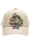 GORRA ED HARDY SWOOPING DRAGON TRUCKER BEIGE