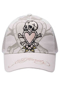 GORRA ED HARDY DEATH BEFORE TWILL FRONT MESH TRUCKER BLANCA