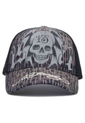GORRA ED HARDY NEGRA 13 SKULLS 5 PANEL TRUCKER CAP
