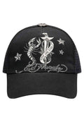 GORRA ED HARDY DAGGER SCORPION TRUCKER NEGRA