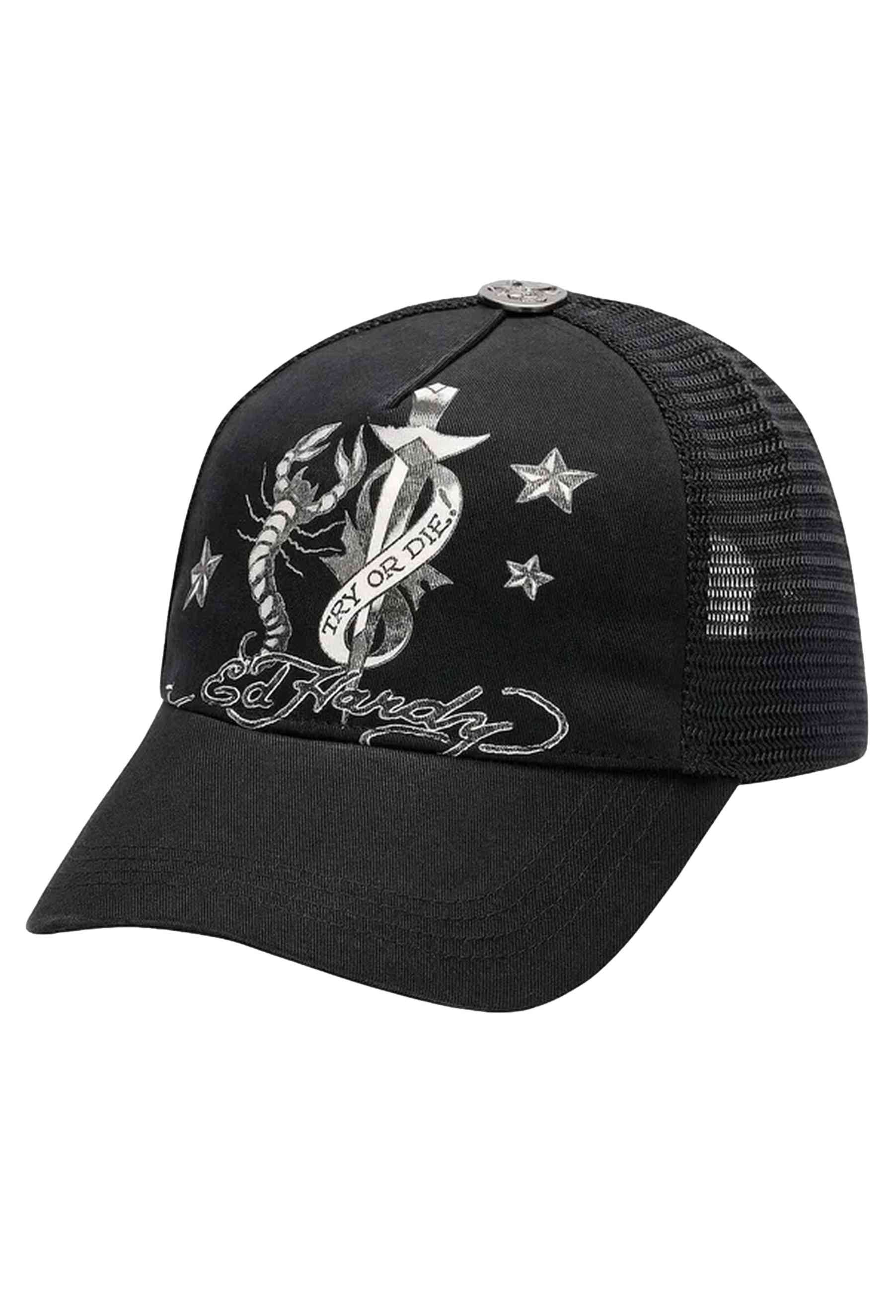 GORRA ED HARDY NEGRA DAGGER SCORPION TRUCKER CAP